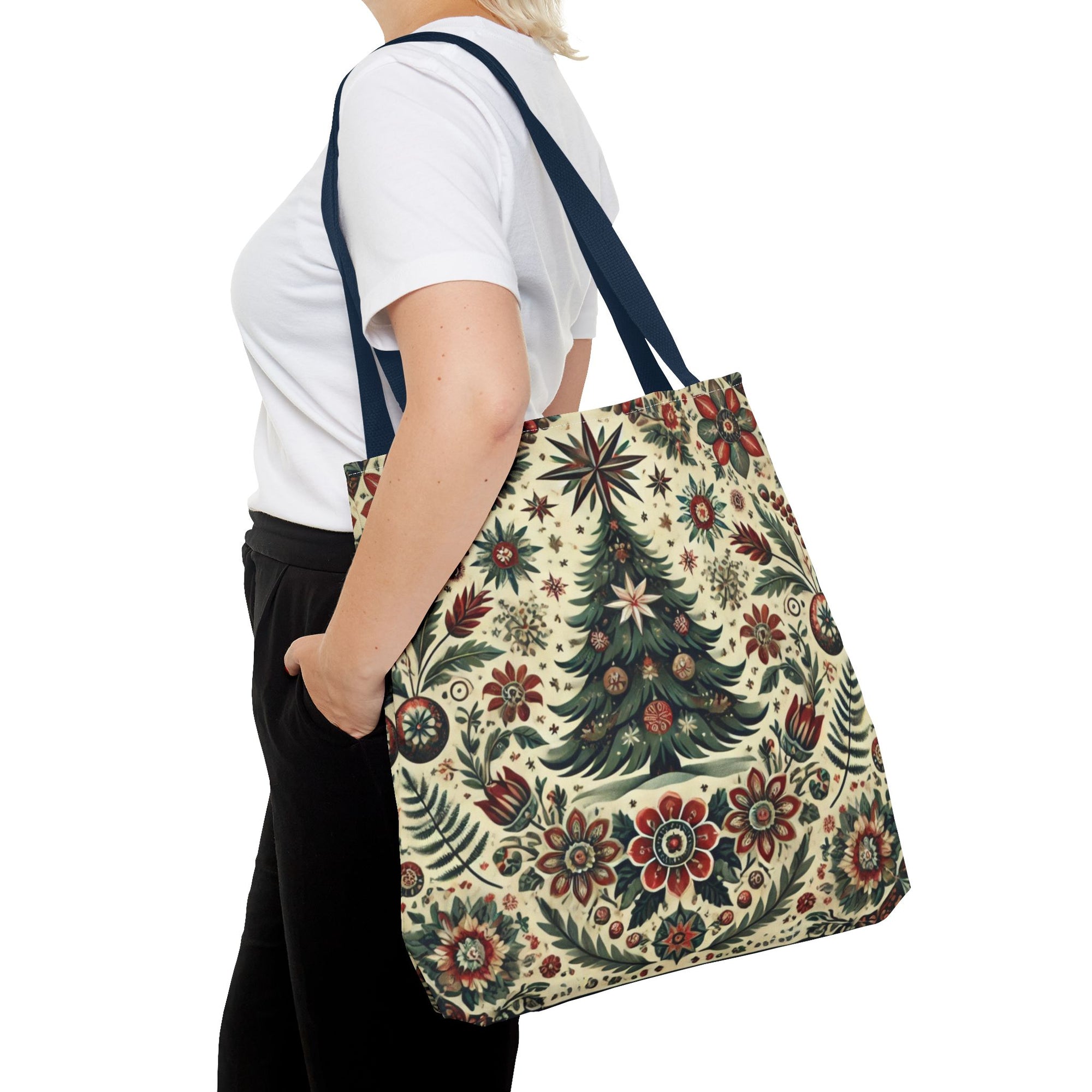 Vintage Christmas Tree Retro Tote Bag