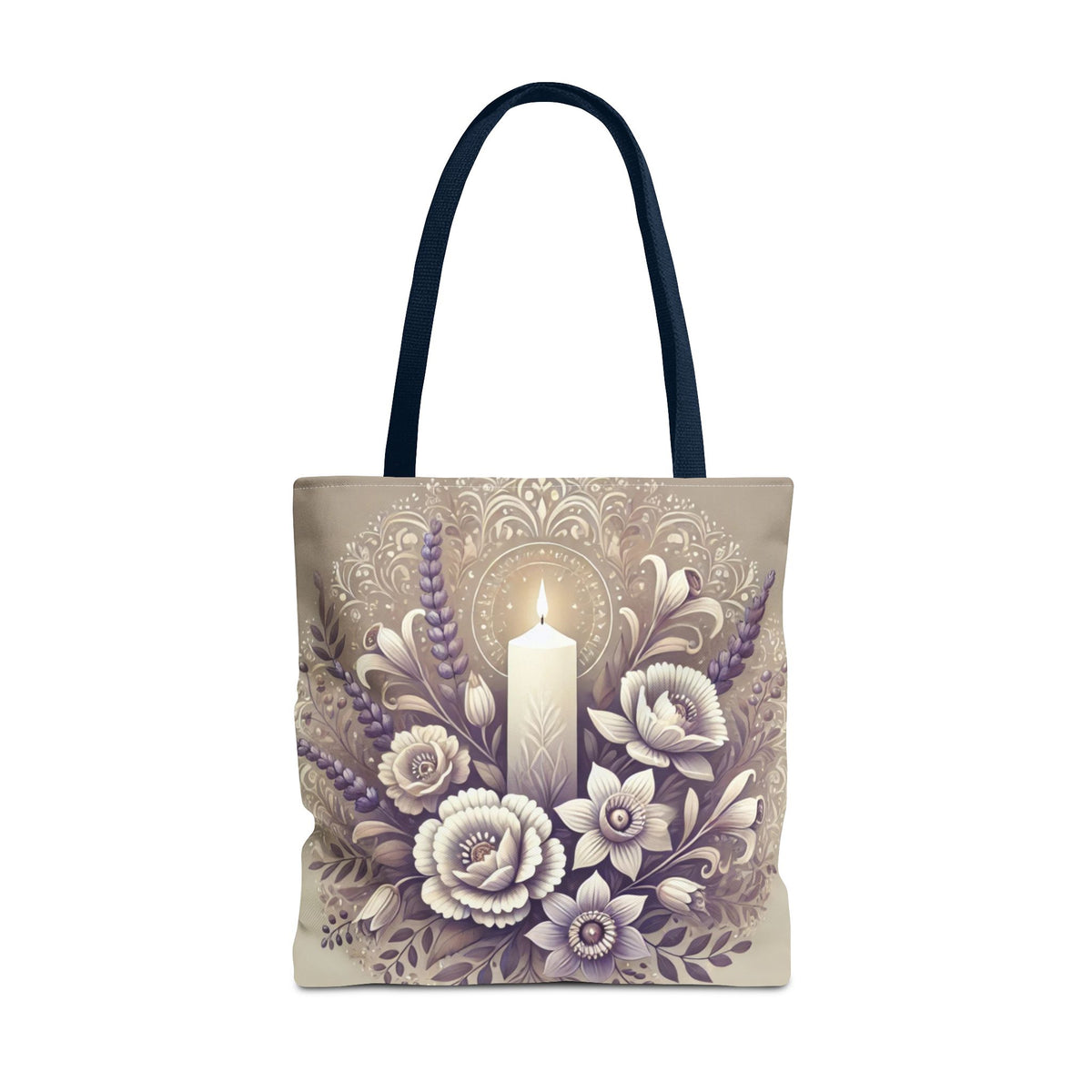 All Saints Day Religious Floral Folk Art Tote Bag