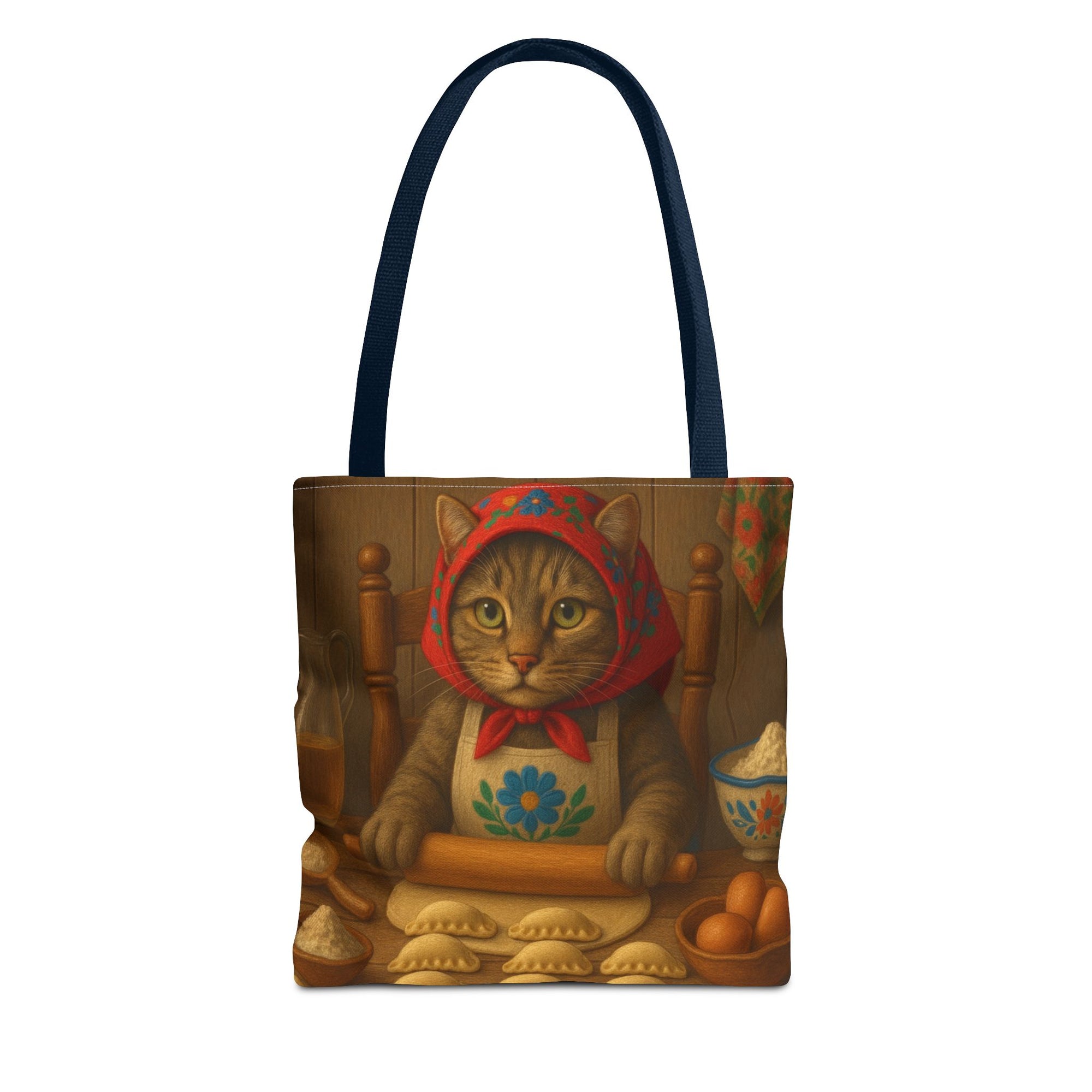 Slovak Babka Cat Making Pirohy Tote Bag