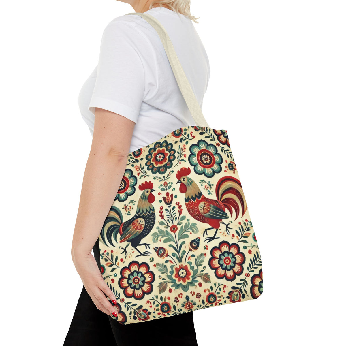 Polish Rooster Retro Themed Tote Bag