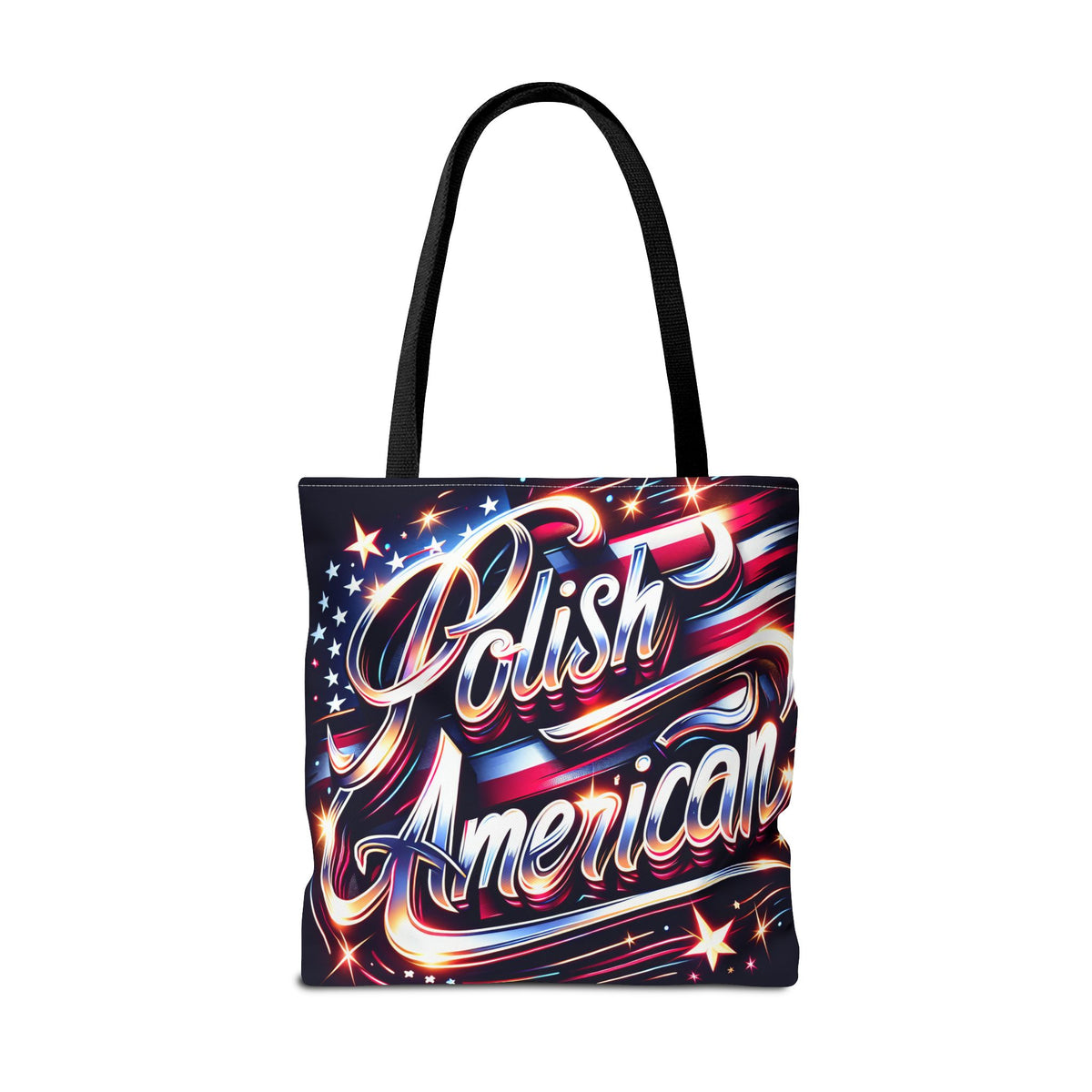Polish American Patriotic Tote Bag - USA Flag Shoulder Bag for Independence Day