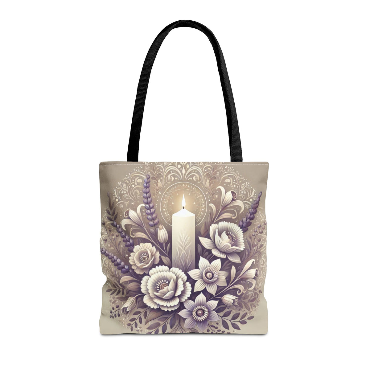 All Saints Day Religious Floral Folk Art Tote Bag