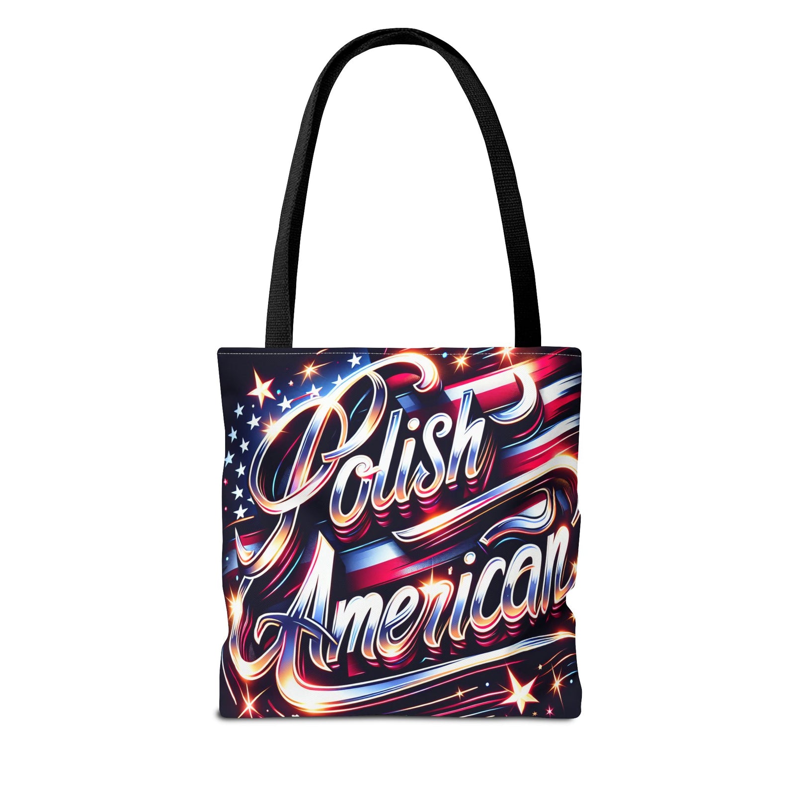 Polish American Patriotic Tote Bag - USA Flag Shoulder Bag for Independence Day