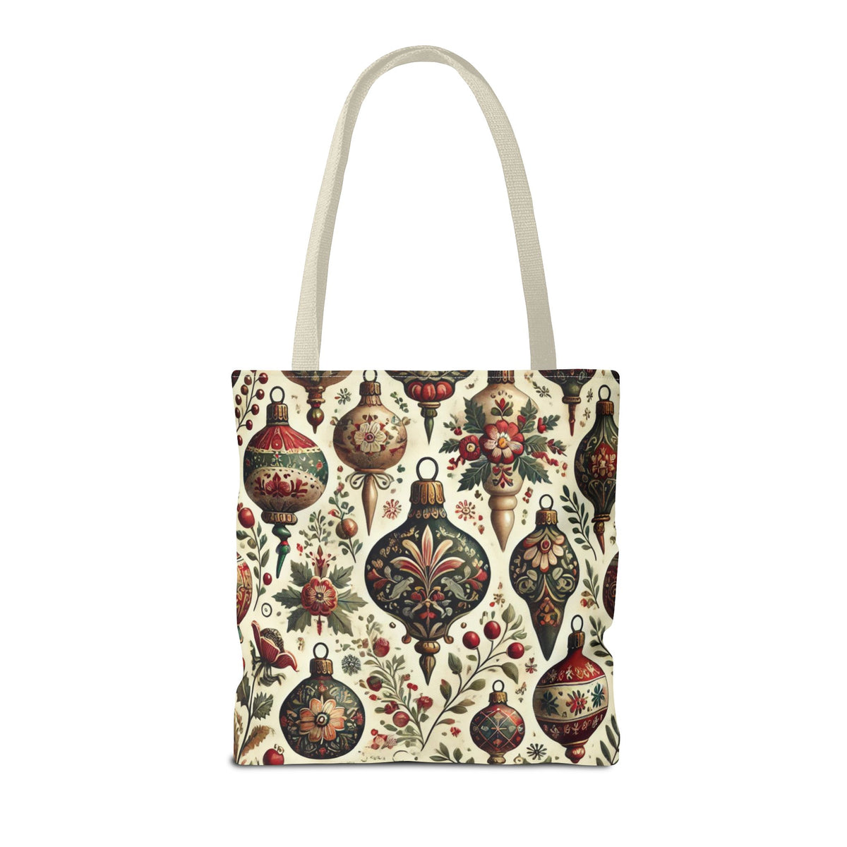 Vintage Christmas Bulbs Festive Holiday Tote Bag