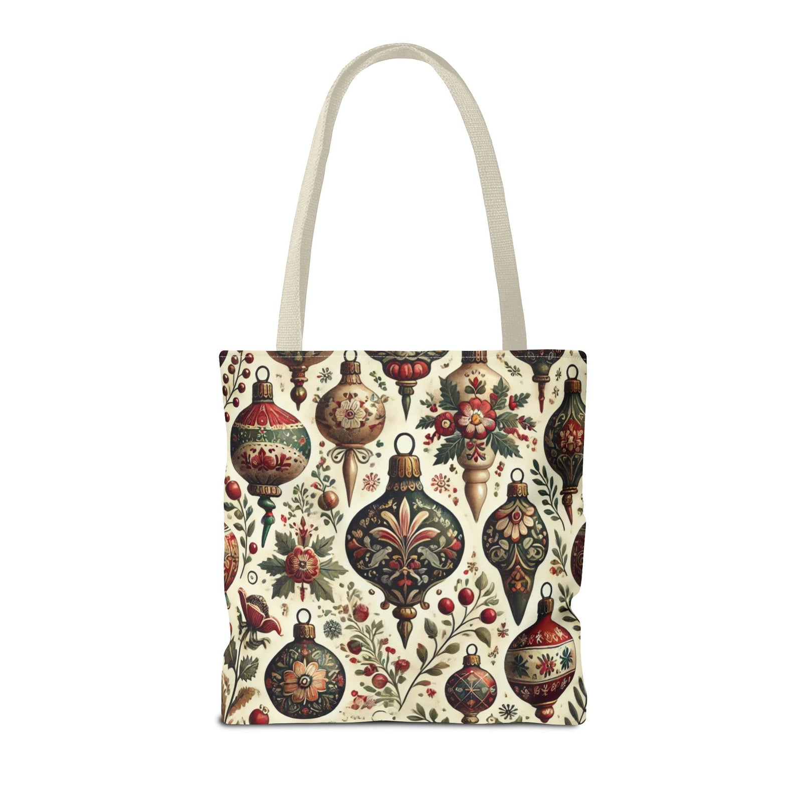 Vintage Christmas Bulbs Festive Holiday Tote Bag