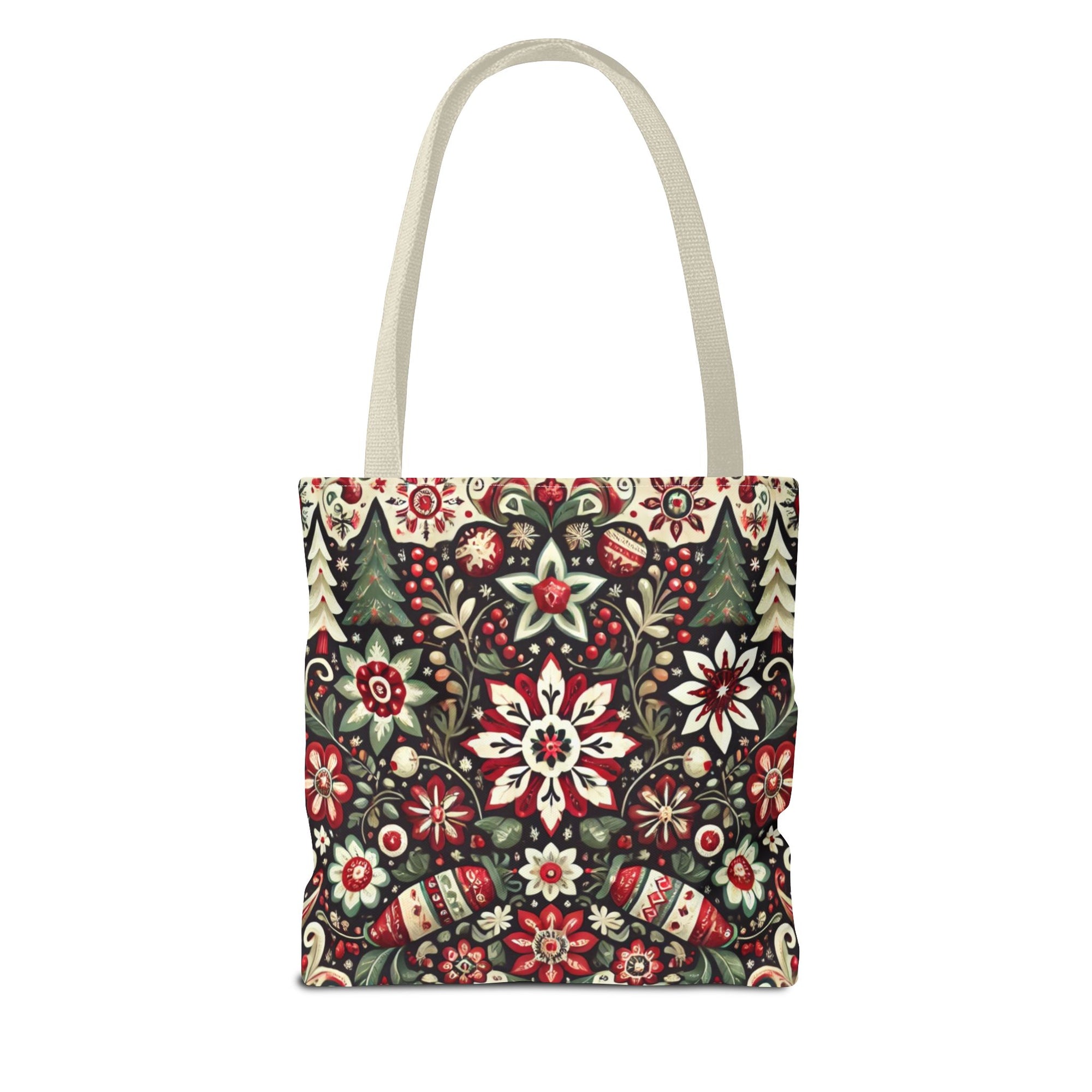 Antique Holiday Retro Christmas Folk Art Tote Bag