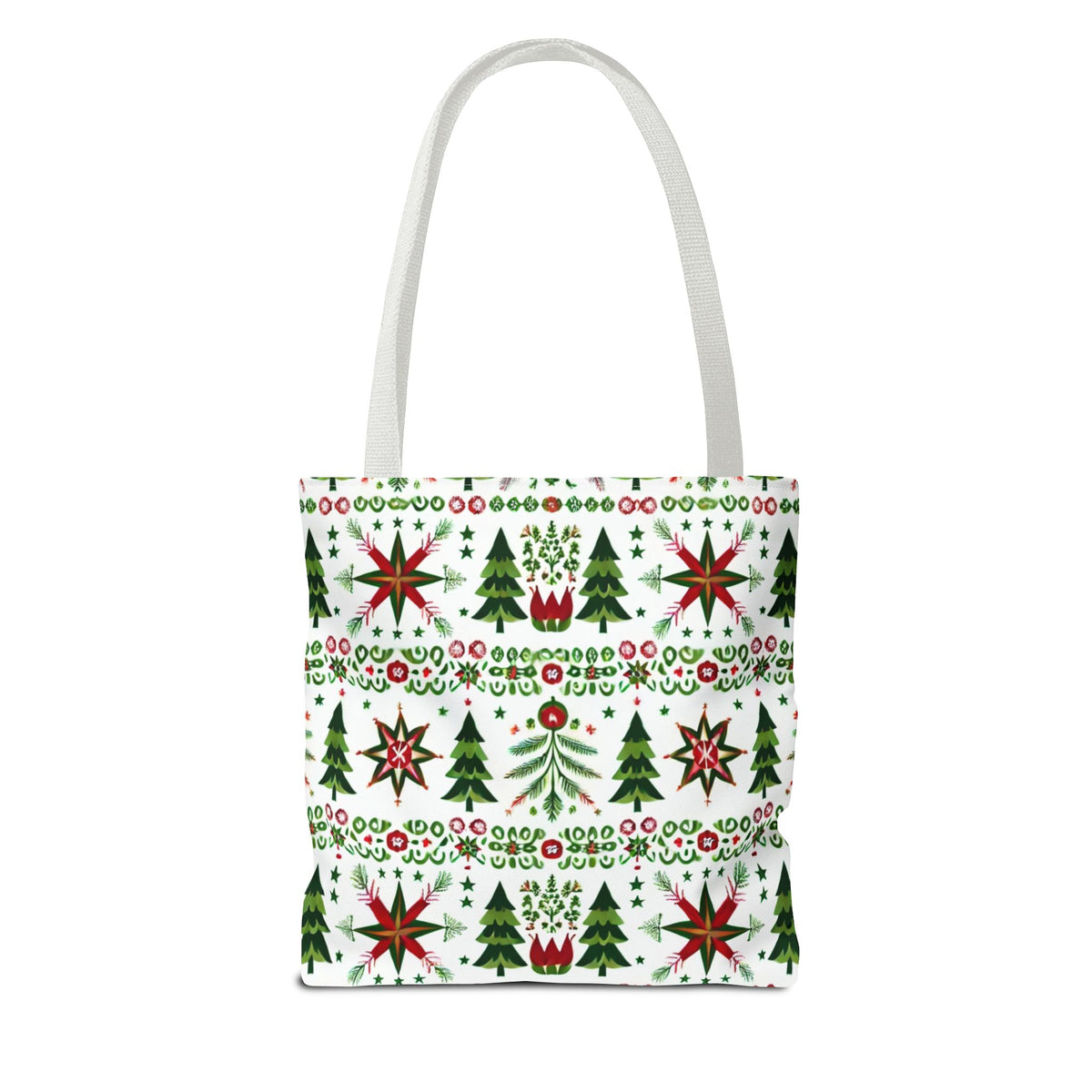 Polish Christmas Folk Art Pattern Stars Pines &amp; Florals Tote Bag
