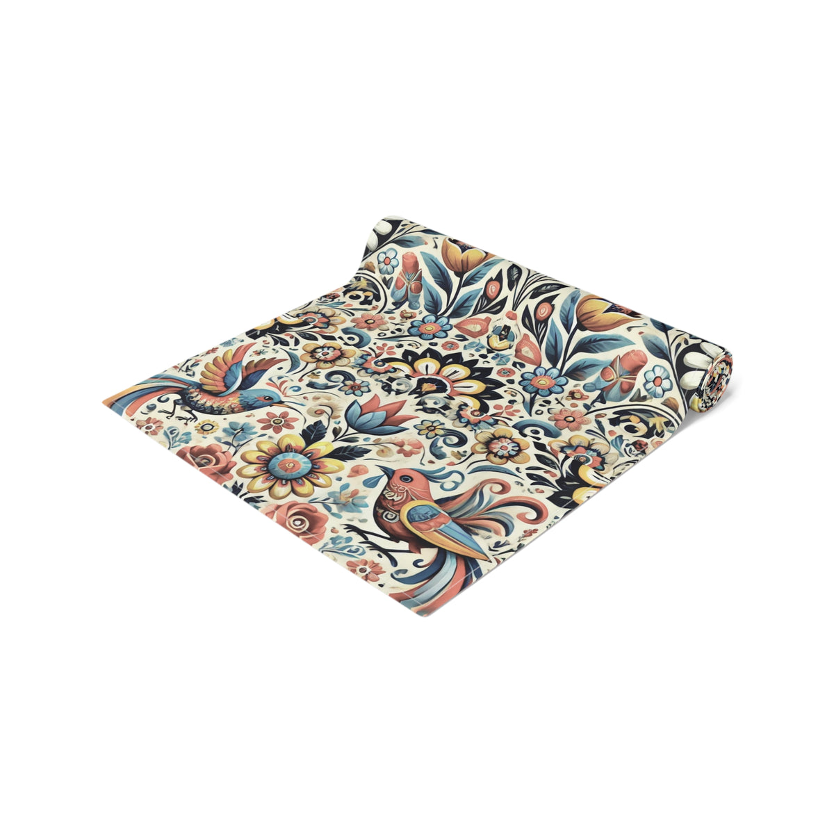 Birds and Flowers Floral Table Runner