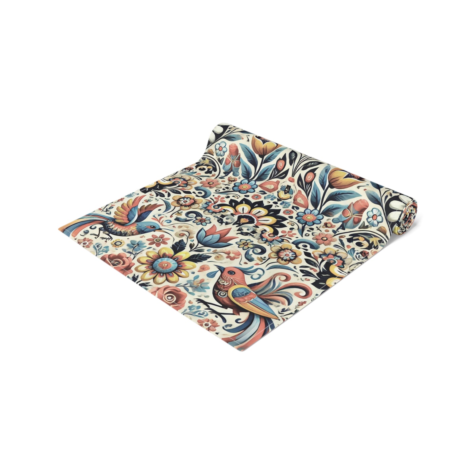 Birds and Flowers Floral Table Runner