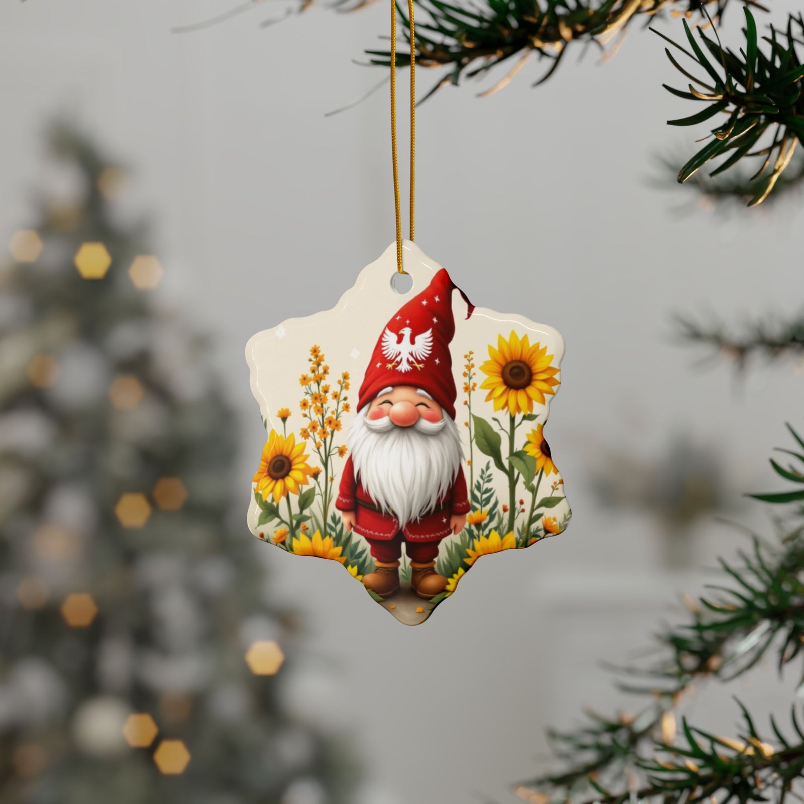 Polish Gnome Smiling Ceramic Ornaments