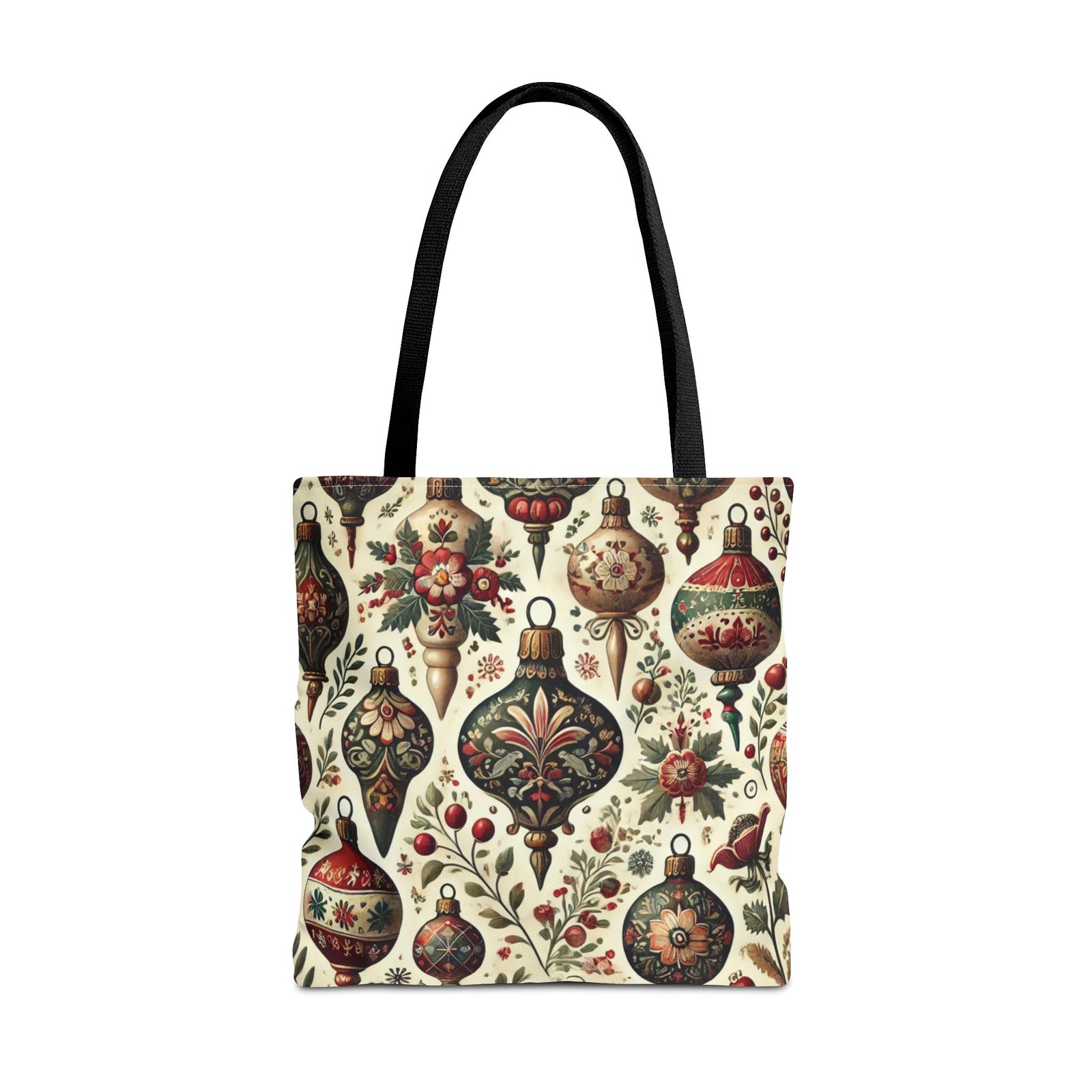 Vintage Christmas Bulbs Festive Holiday Tote Bag