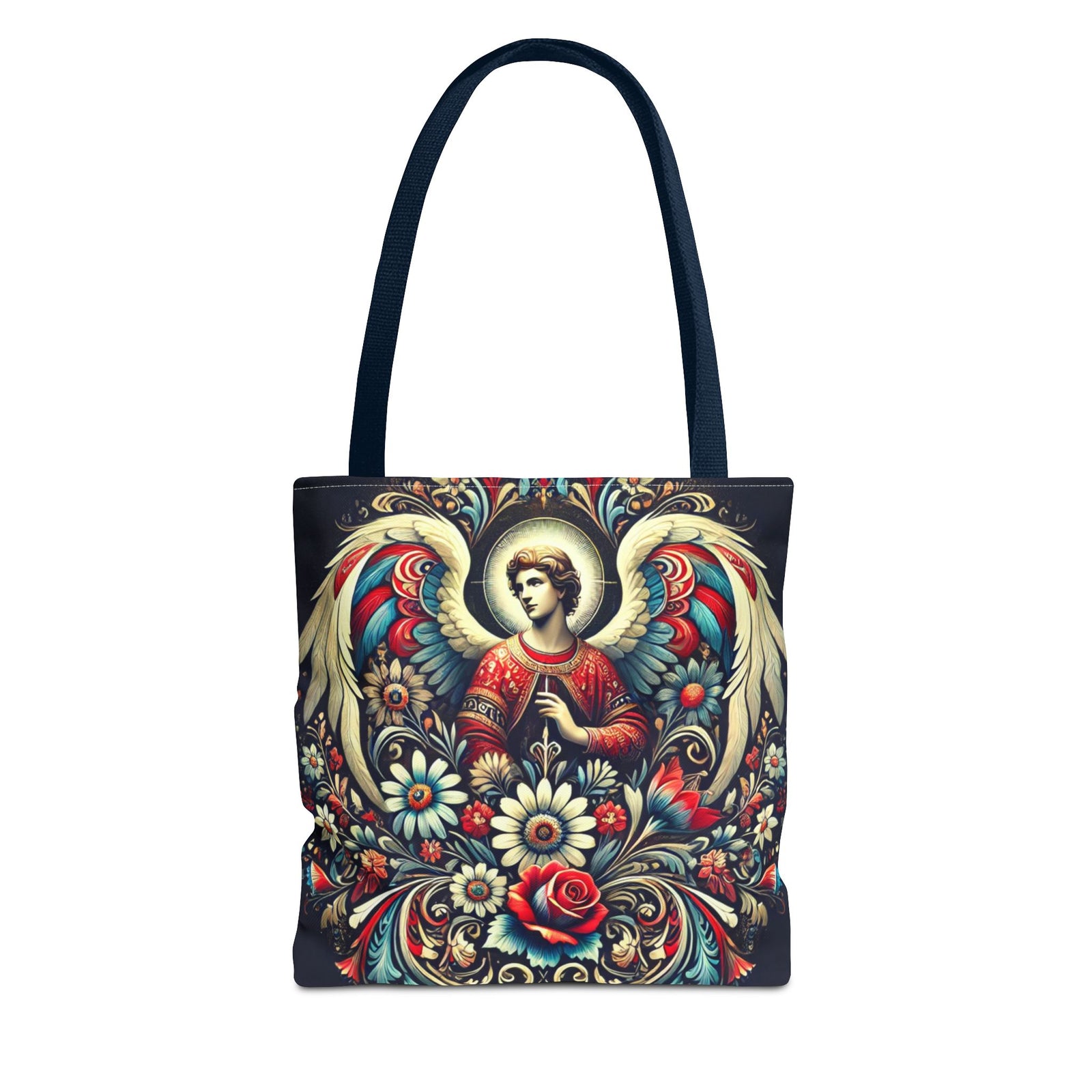 Archangel Michael Polish Floral Folk Art Tote Bag
