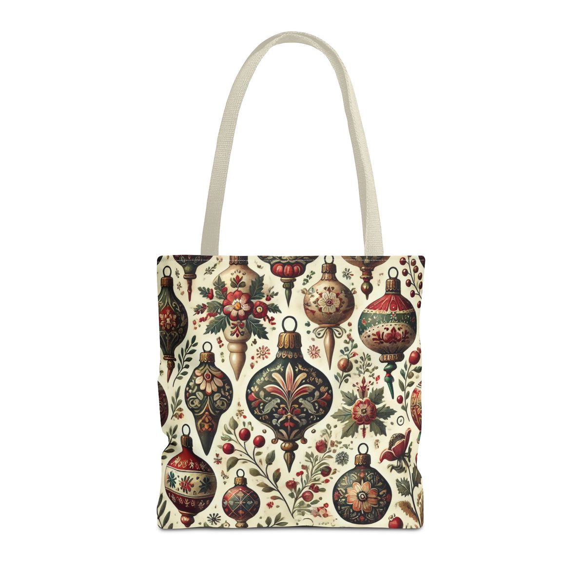 Vintage Christmas Bulbs Festive Holiday Tote Bag