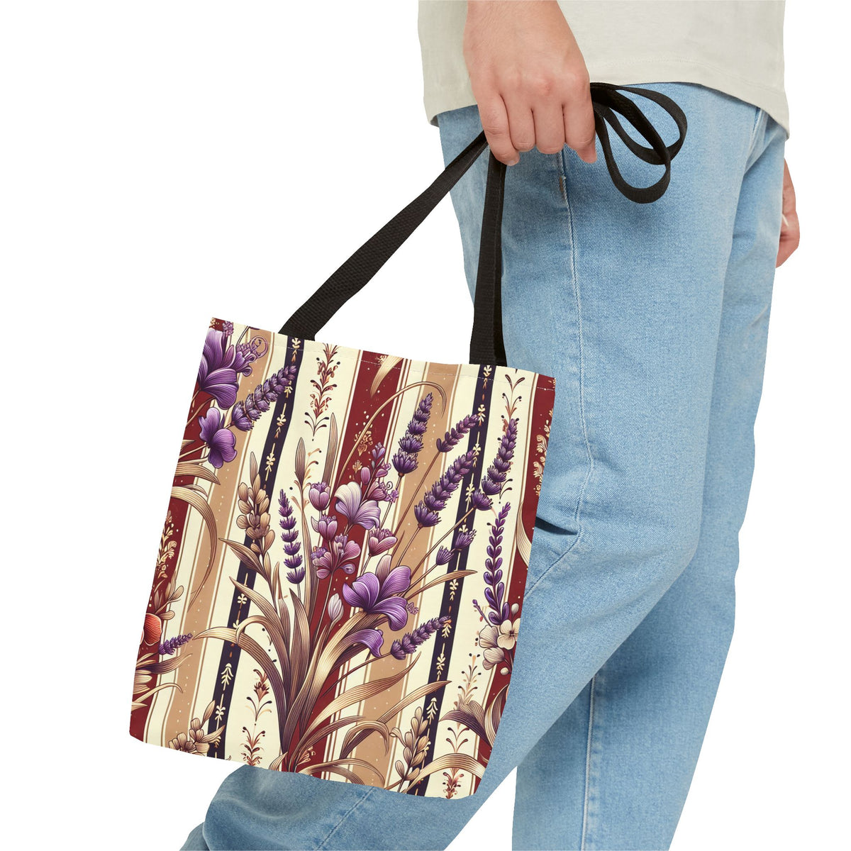 Lavender Floral Pattern Tote Bag