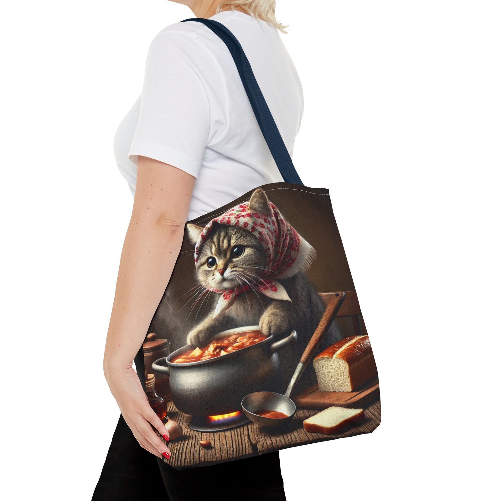 Cute Polish Cat Cooking Bigos Tote Bag