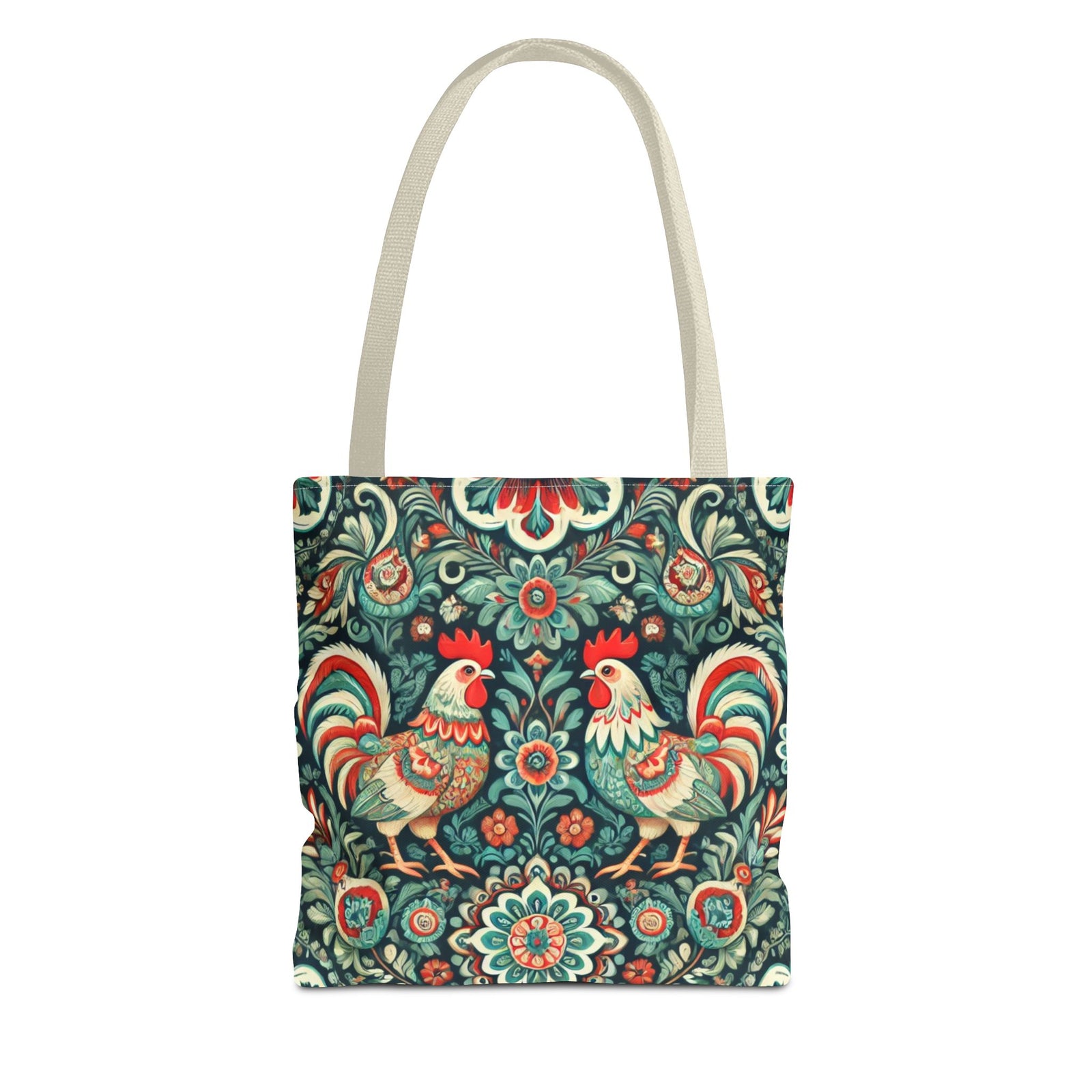 Polish Wycinanki Chickens Floral Design Tote Bag