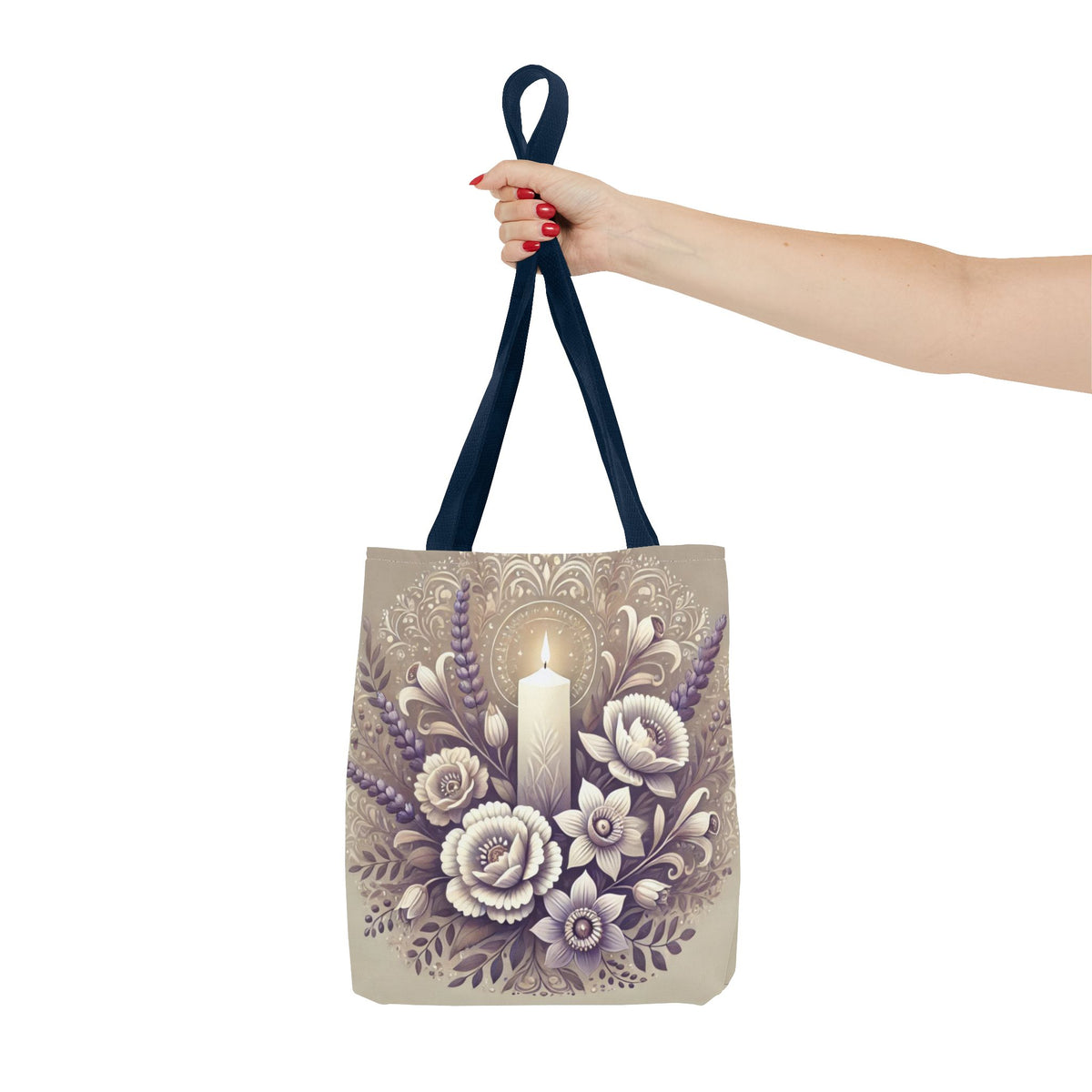 All Saints Day Religious Floral Folk Art Tote Bag