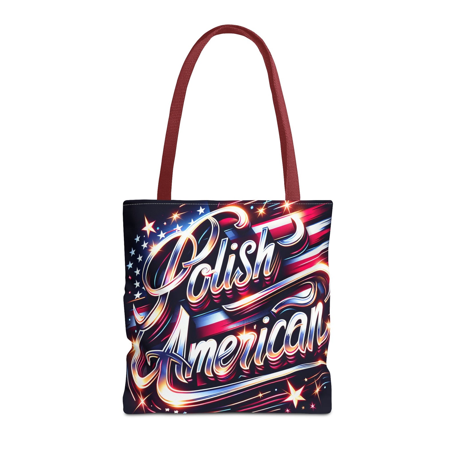 Polish American Patriotic Tote Bag - USA Flag Shoulder Bag for Independence Day