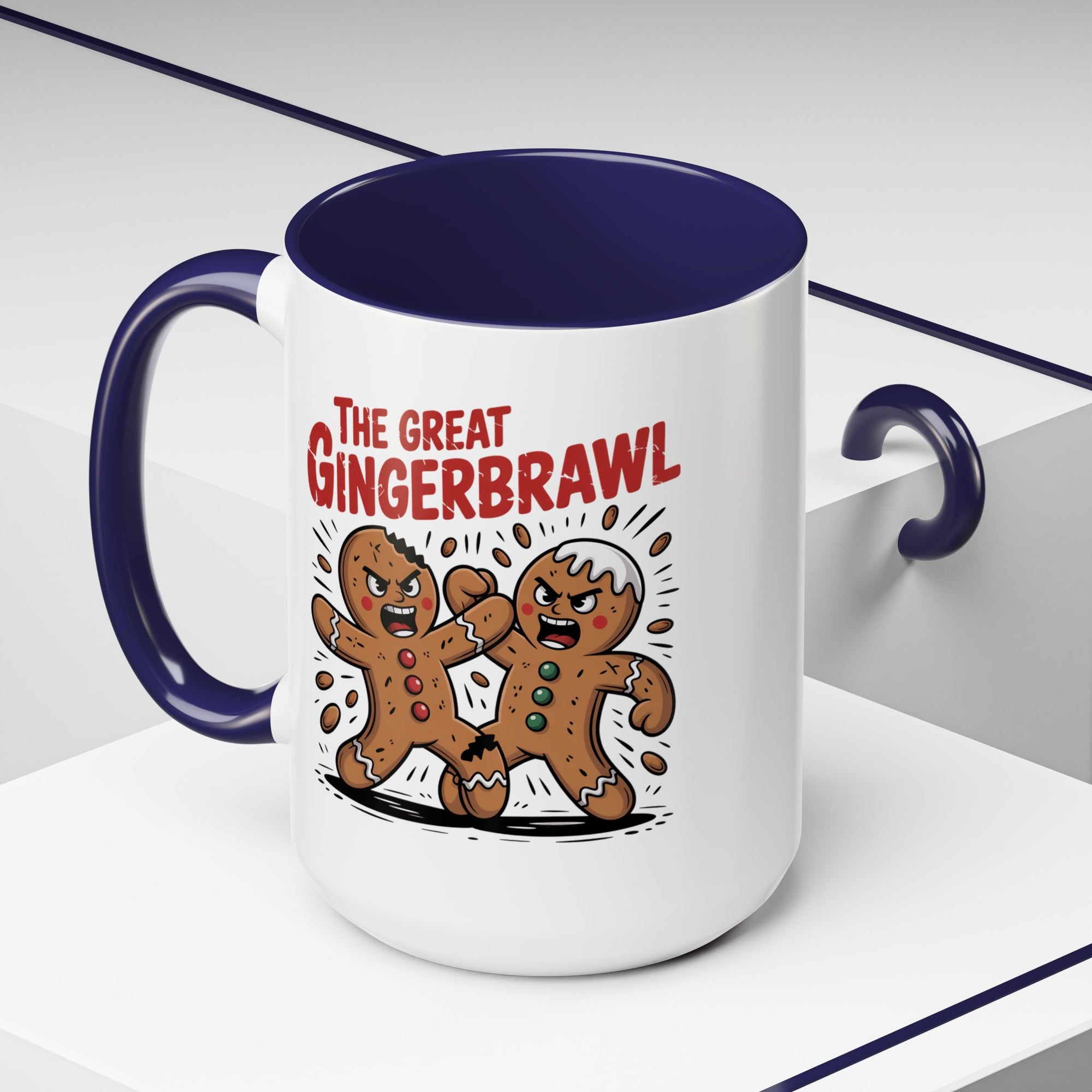 Gingerbread Man GingerBrawl Coffee Mug With Color Inside