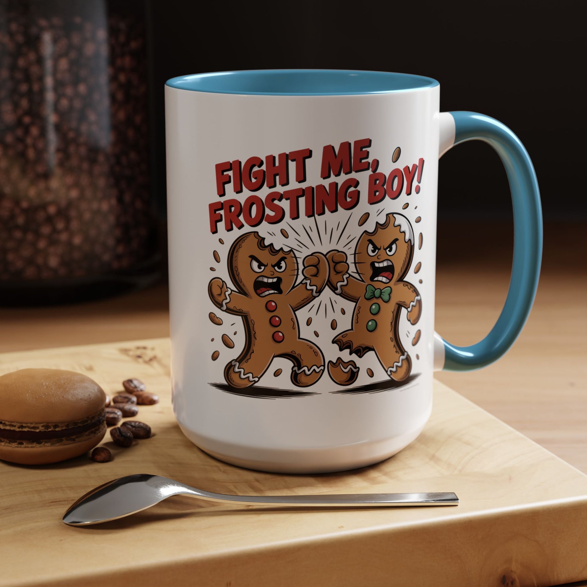 Funny Gingerbread Man Fight Me Frosting Boy Coffee Mug With Color Inside
