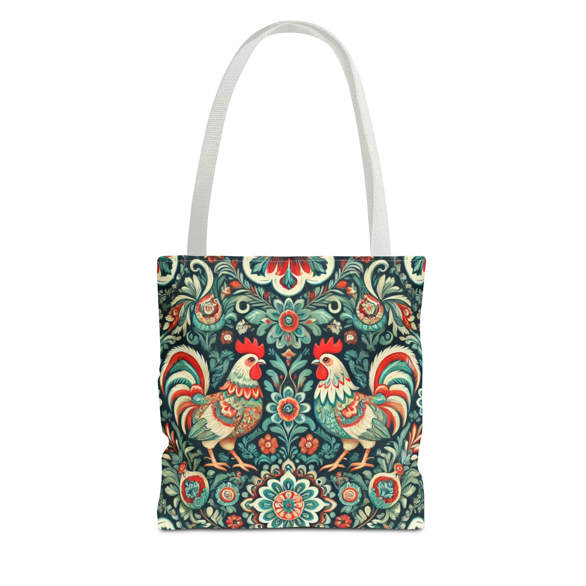 Polish Wycinanki Chickens Floral Design Tote Bag