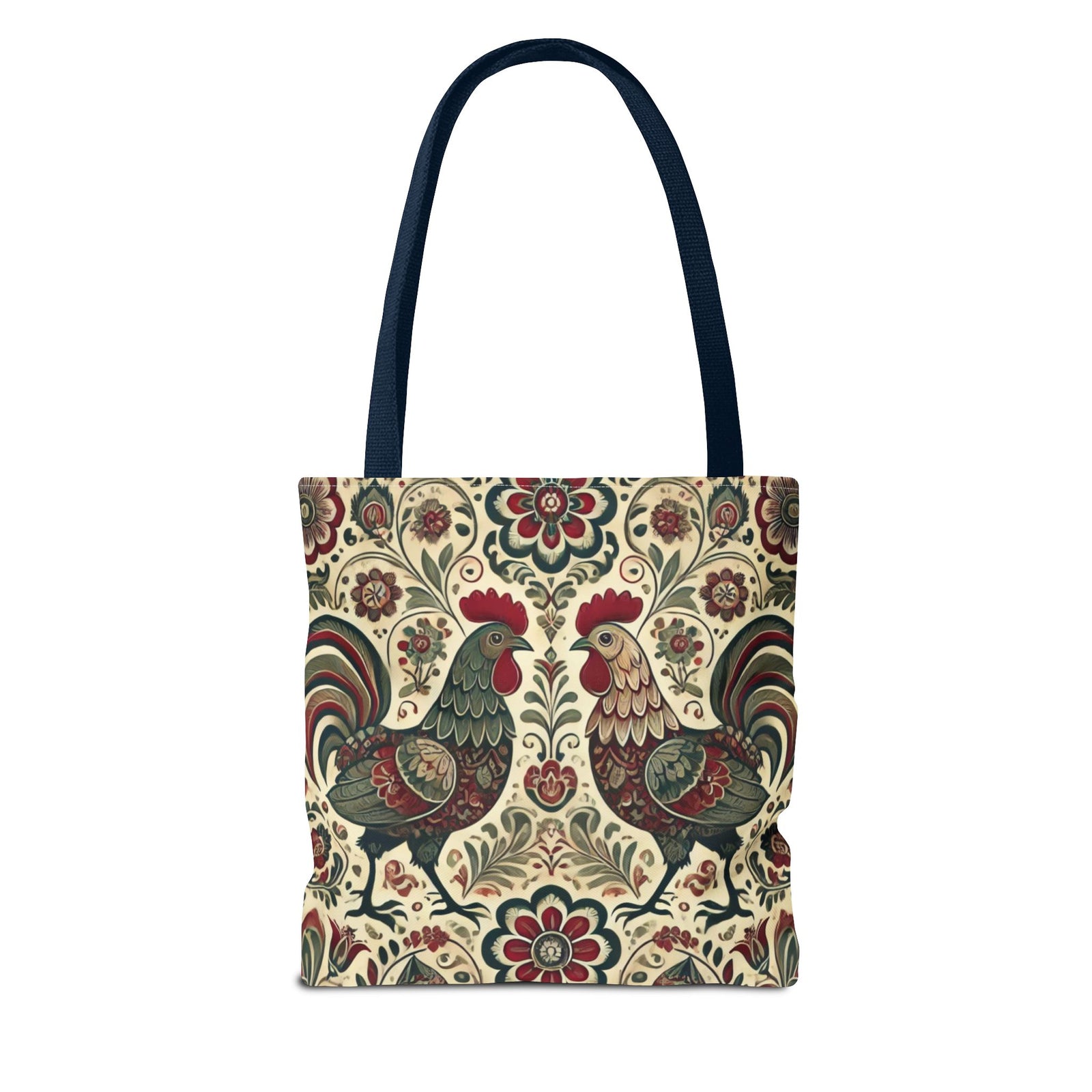 Retro Themed Polish Wycinanki Rooster Pattern Folk Art Tote Bag