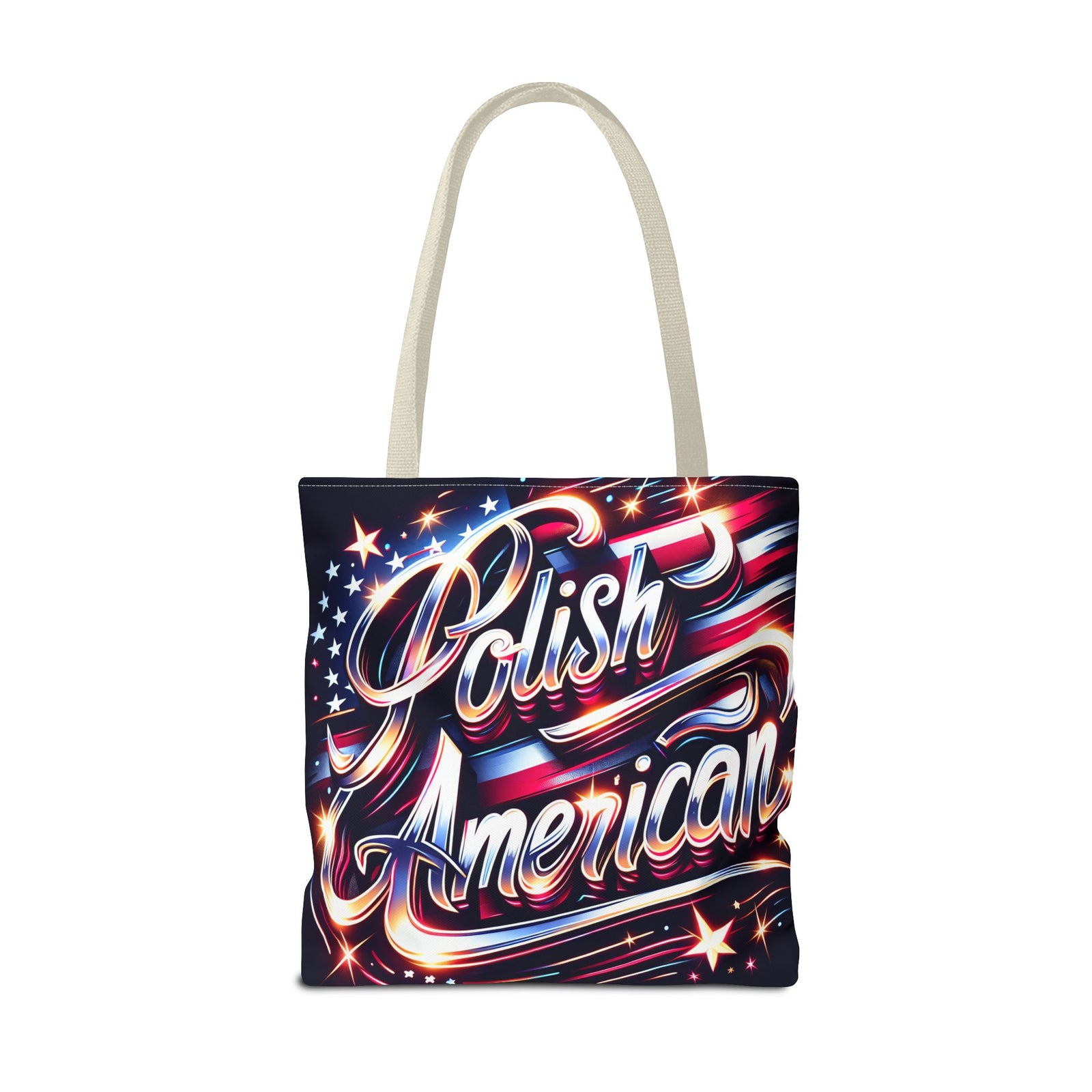 Polish American Patriotic Tote Bag - USA Flag Shoulder Bag for Independence Day