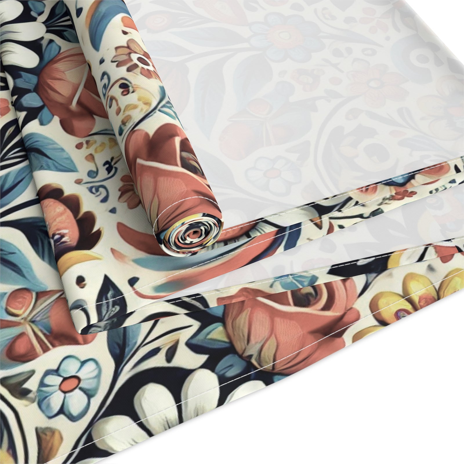 Birds and Flowers Floral Table Runner