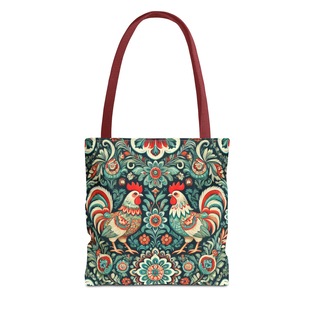 Polish Wycinanki Chickens Floral Design Tote Bag