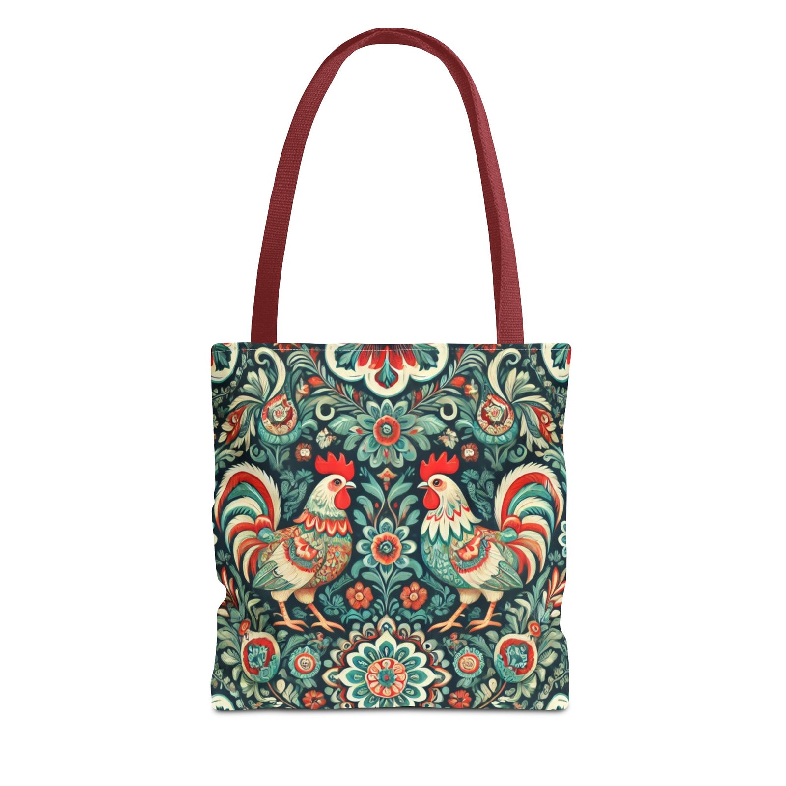 Polish Wycinanki Chickens Floral Design Tote Bag
