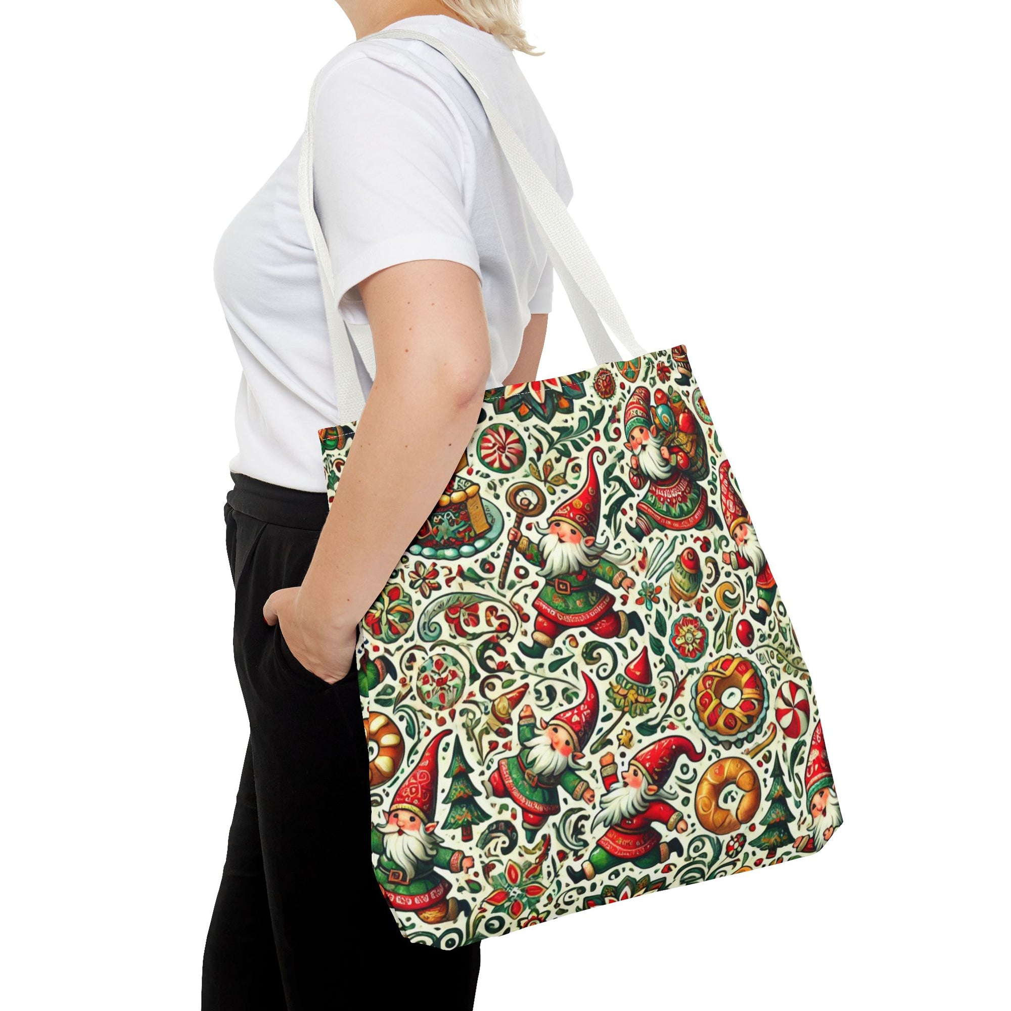 Christmas Gnomes Food Fight Whimsical Holiday Tote Bag