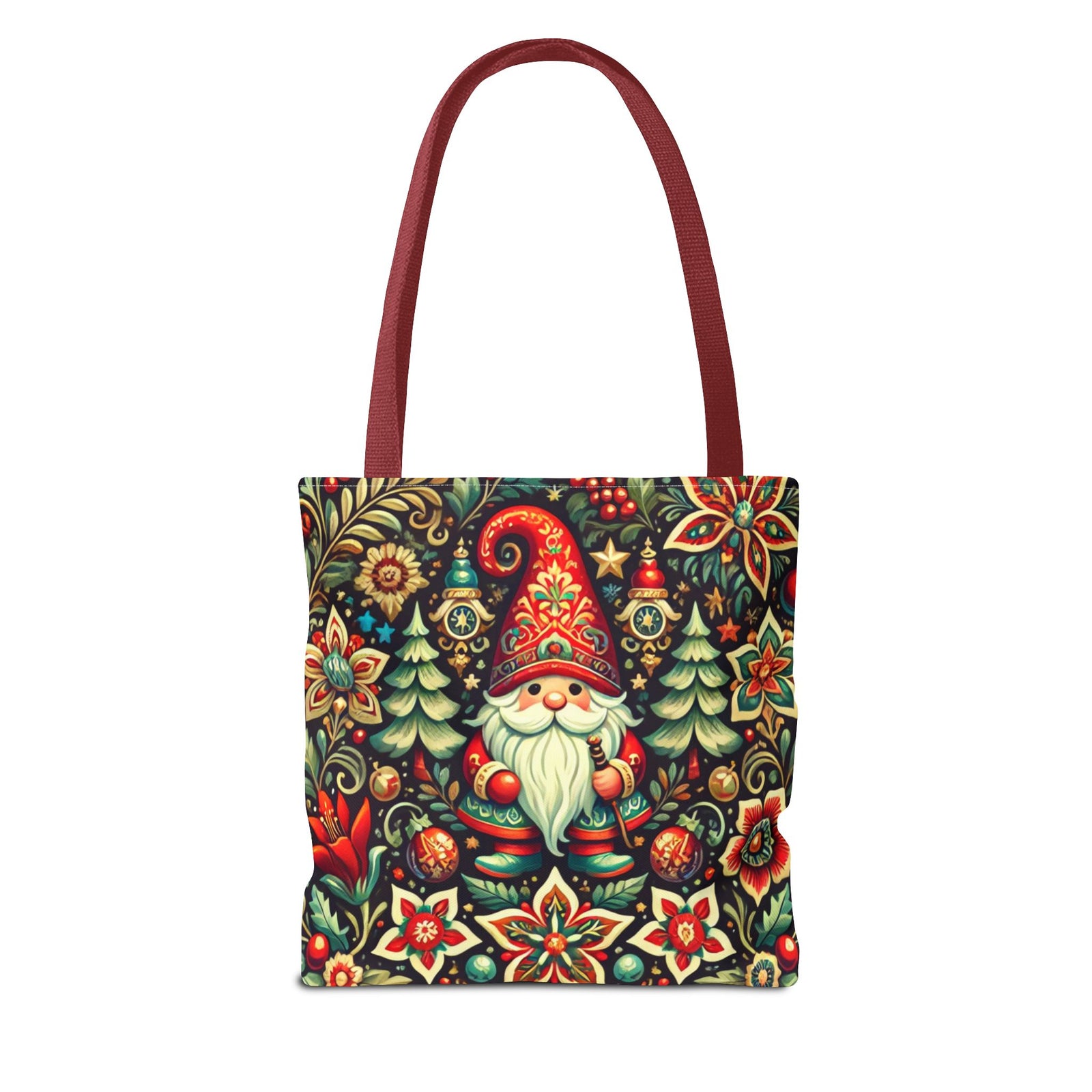 Christmas Gnome Festive Holiday Polish Folk Art Pattern Tote Bag