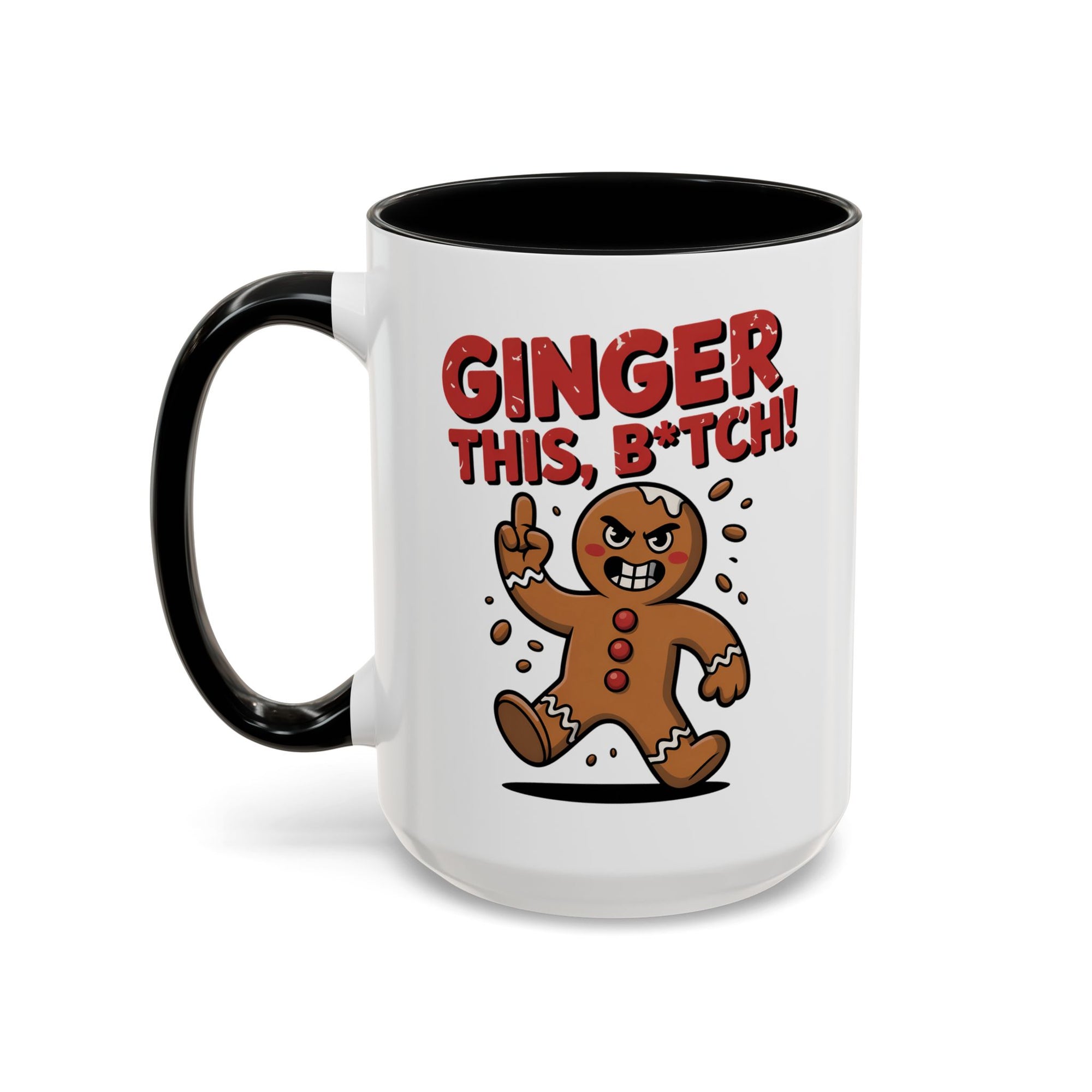 Angry Gingerbread Man Coffee Mug With Color Inside
