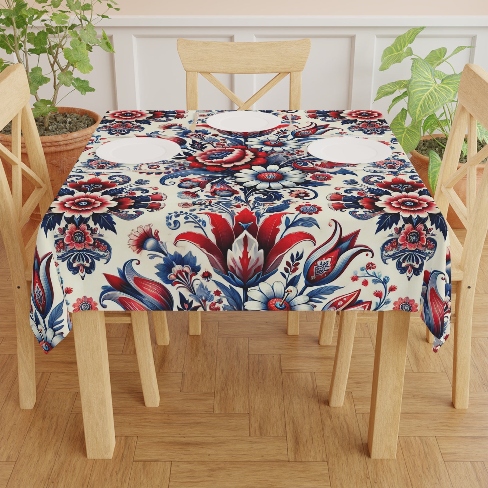 Colorful Floral Roses Tablecloth