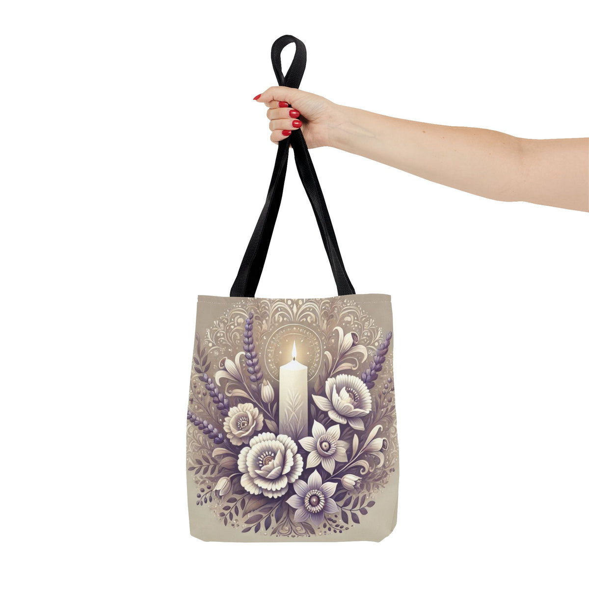 All Saints Day Religious Floral Folk Art Tote Bag