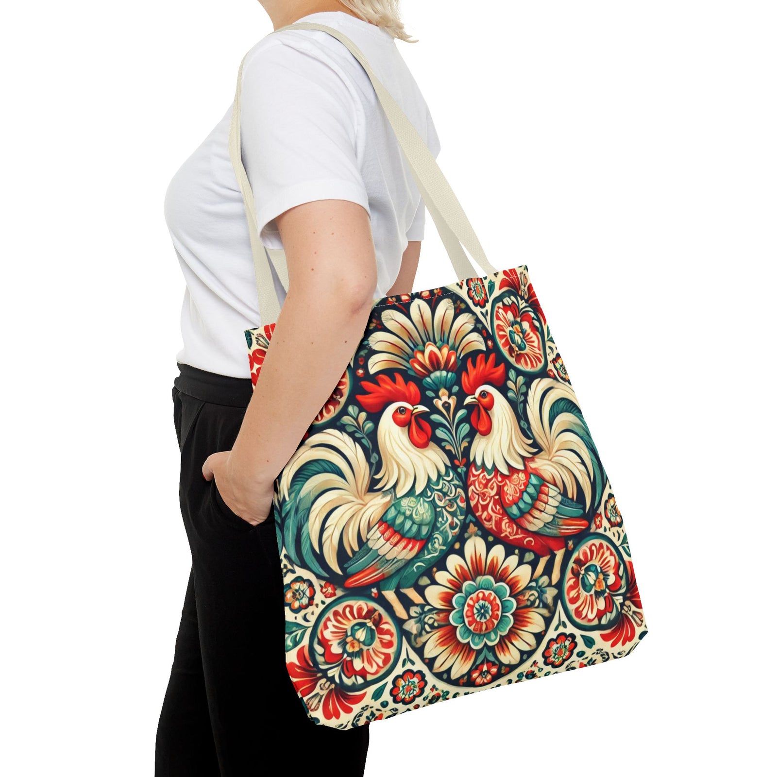 Retro Polish Chicken Pattern Tote Bag