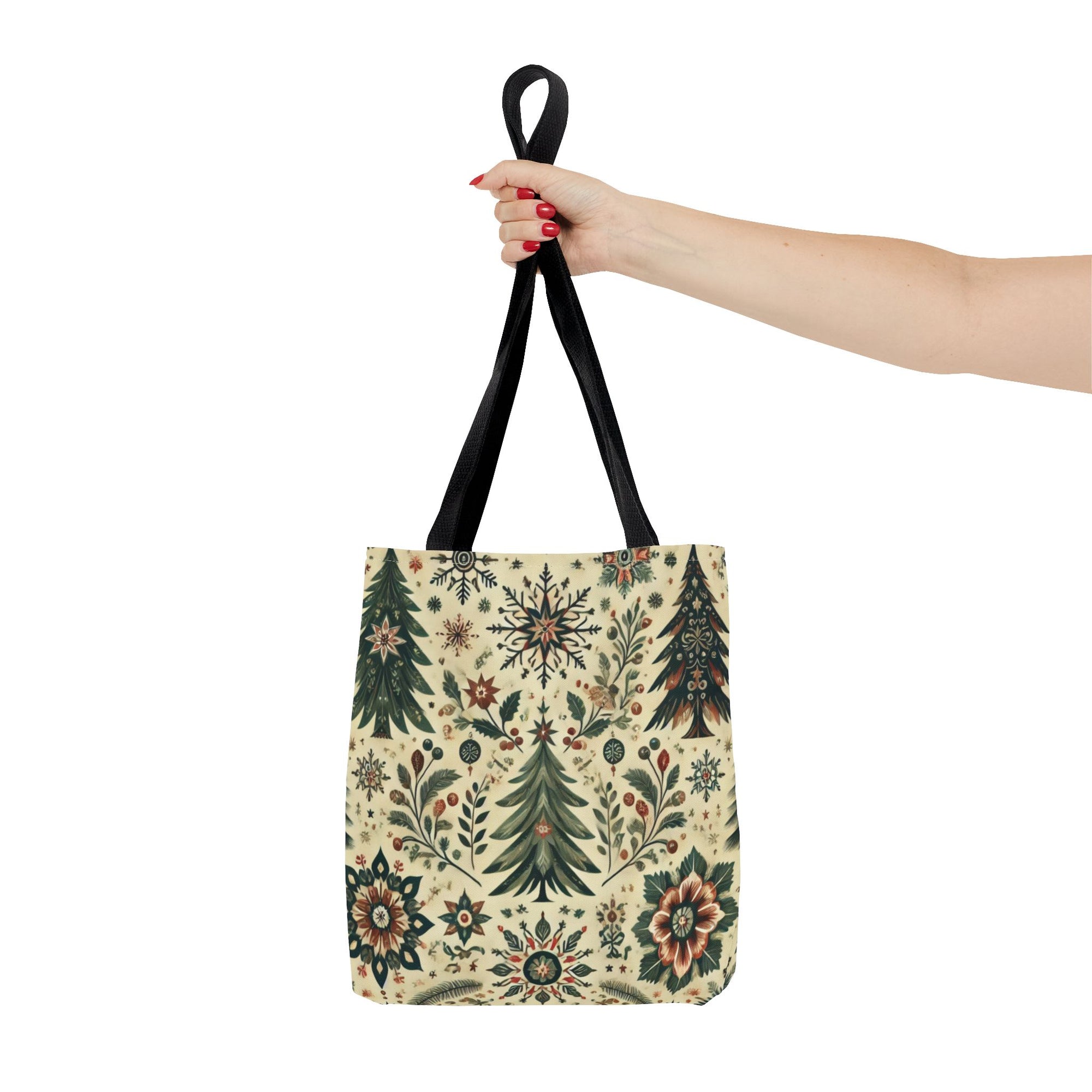 Vintage Retro Christmas Tree Holiday Tote Bag