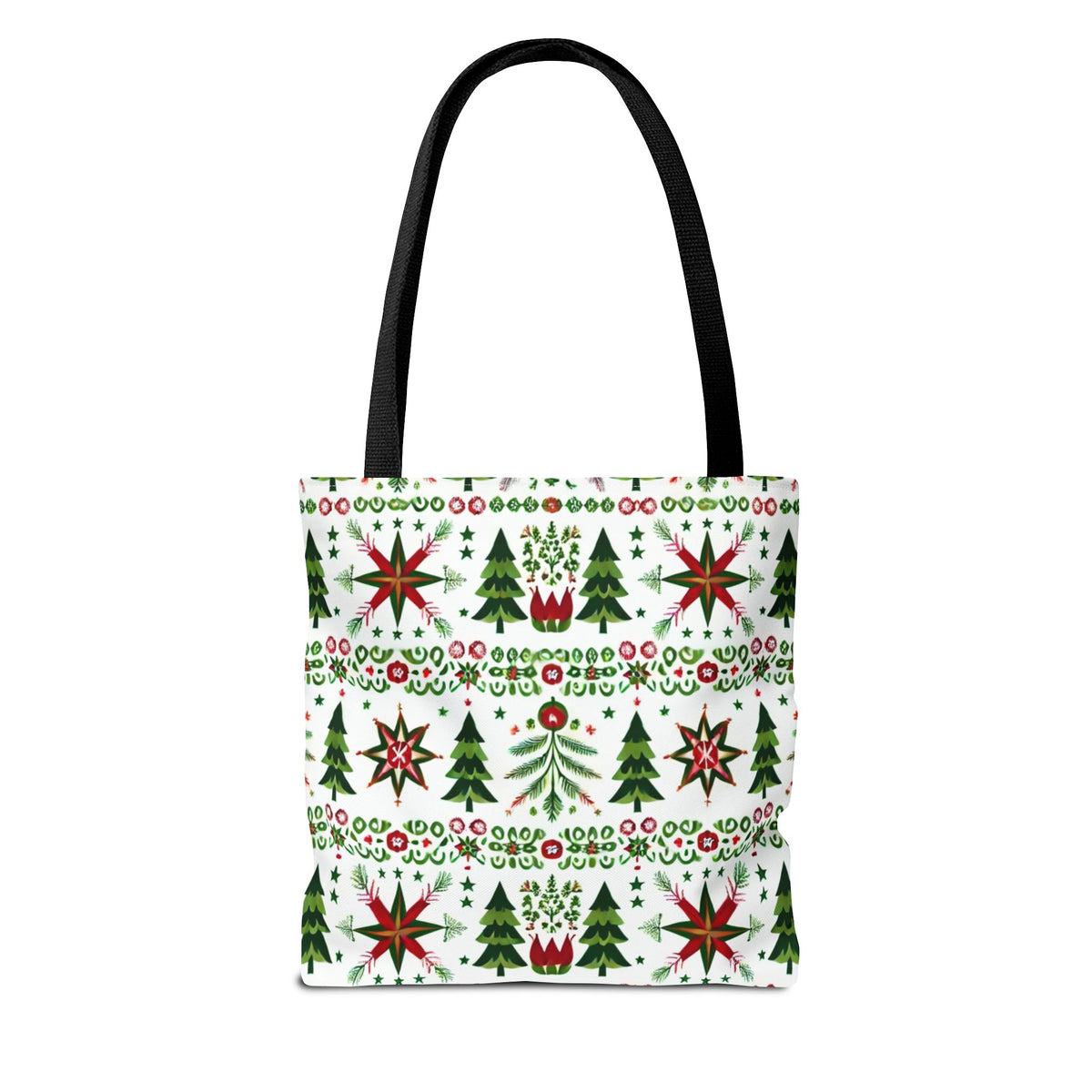 Polish Christmas Folk Art Pattern Stars Pines &amp; Florals Tote Bag