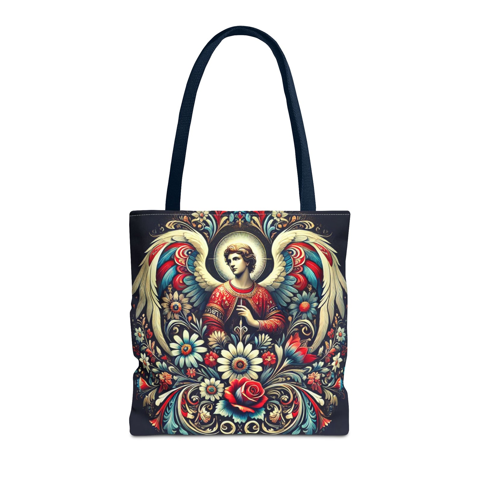 Archangel Michael Polish Floral Folk Art Tote Bag