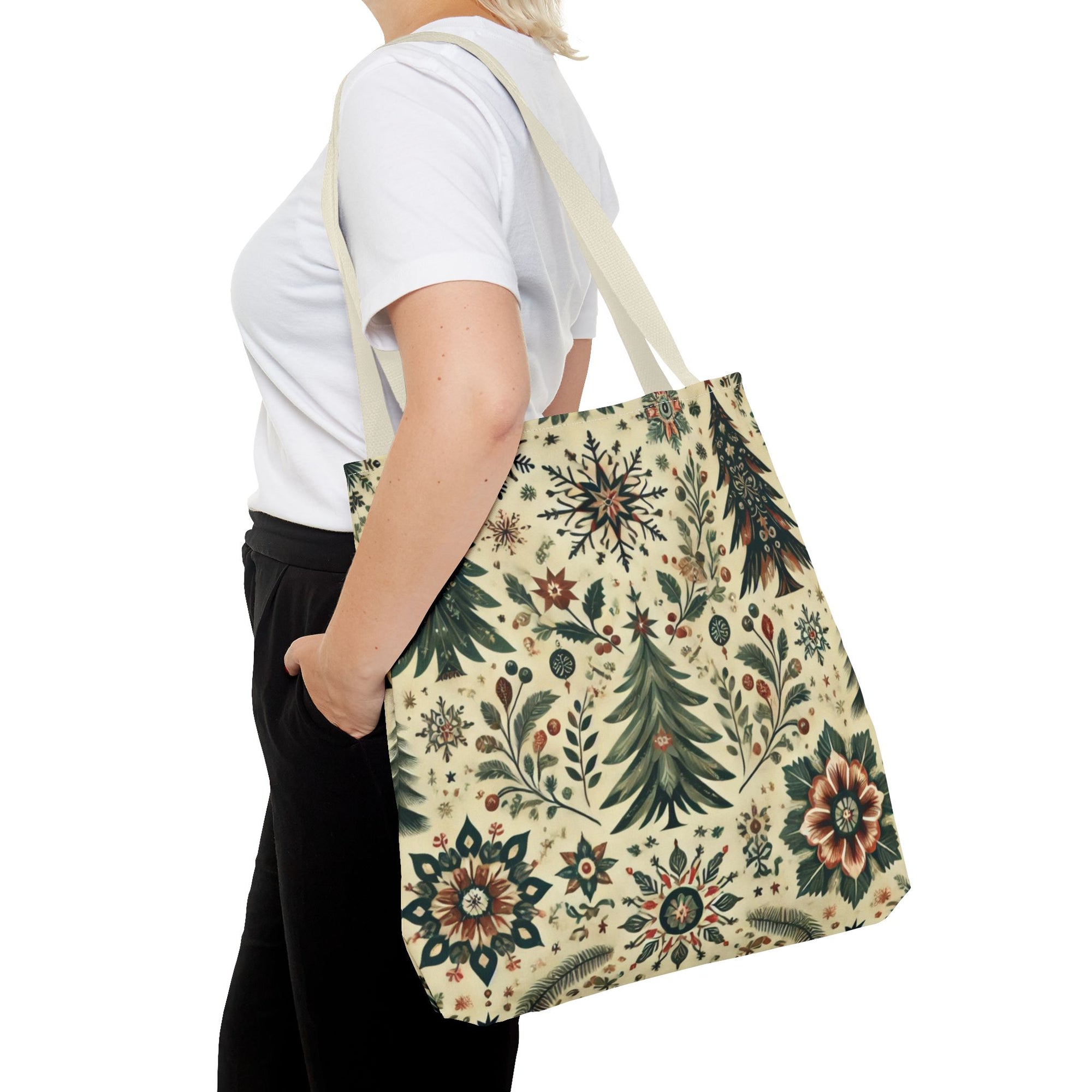 Vintage Retro Christmas Tree Holiday Tote Bag