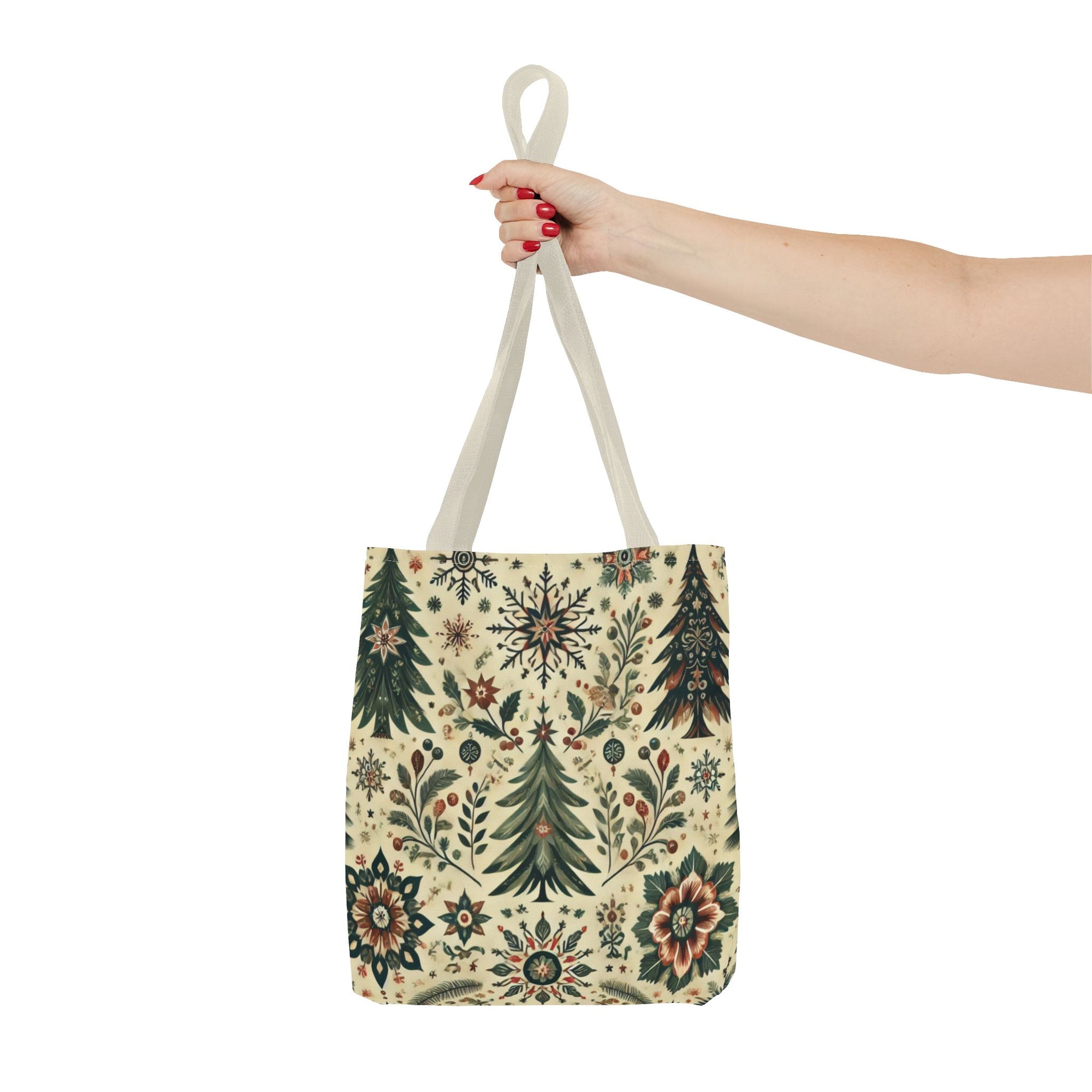 Vintage Retro Christmas Tree Holiday Tote Bag