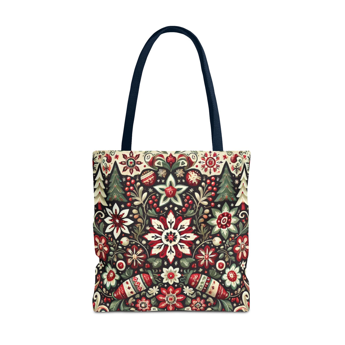 Antique Holiday Retro Christmas Folk Art Tote Bag