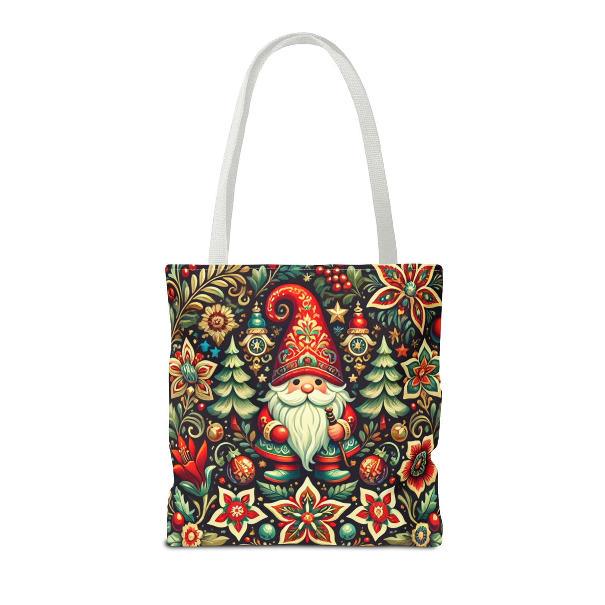 Christmas Gnome Festive Holiday Polish Folk Art Pattern Tote Bag
