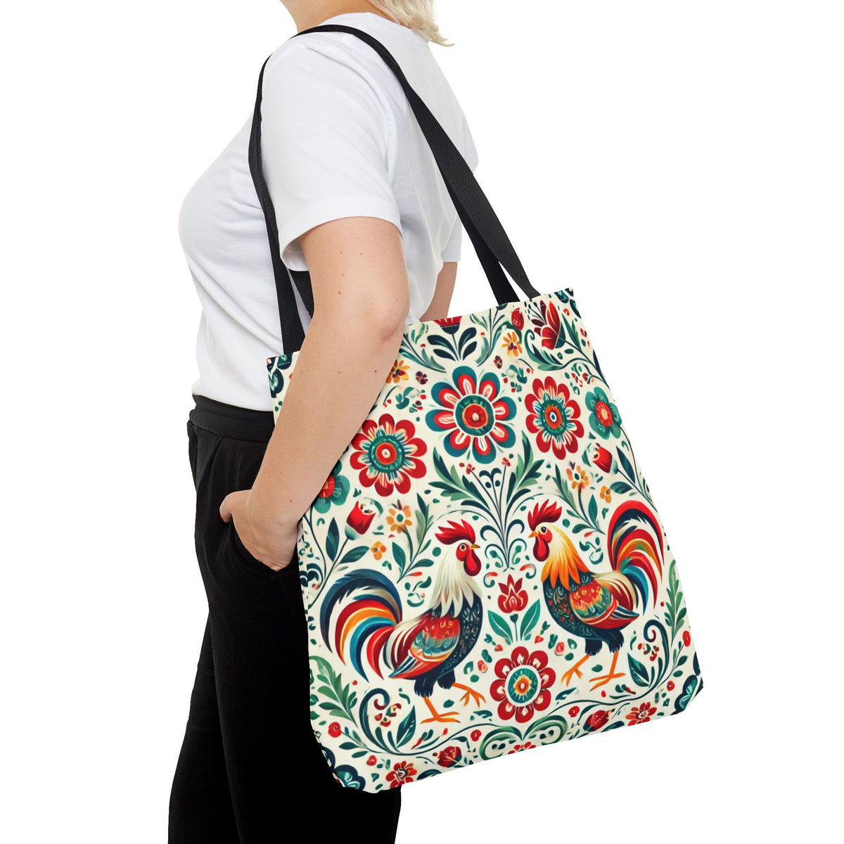Colorful Polish Wycinanki Floral Design Tote Bag