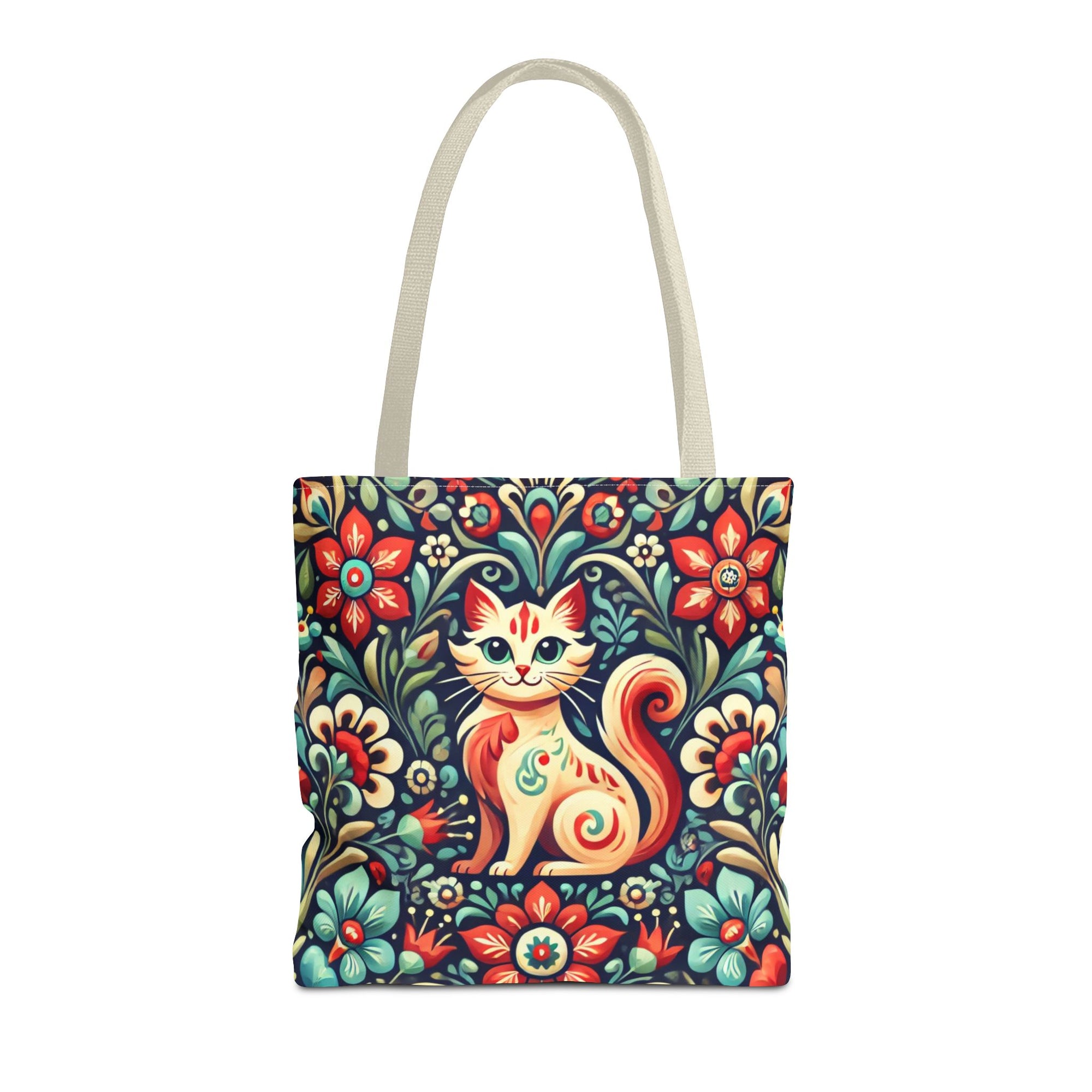 Orange Cat Folk Art Tote Bag (AOP)