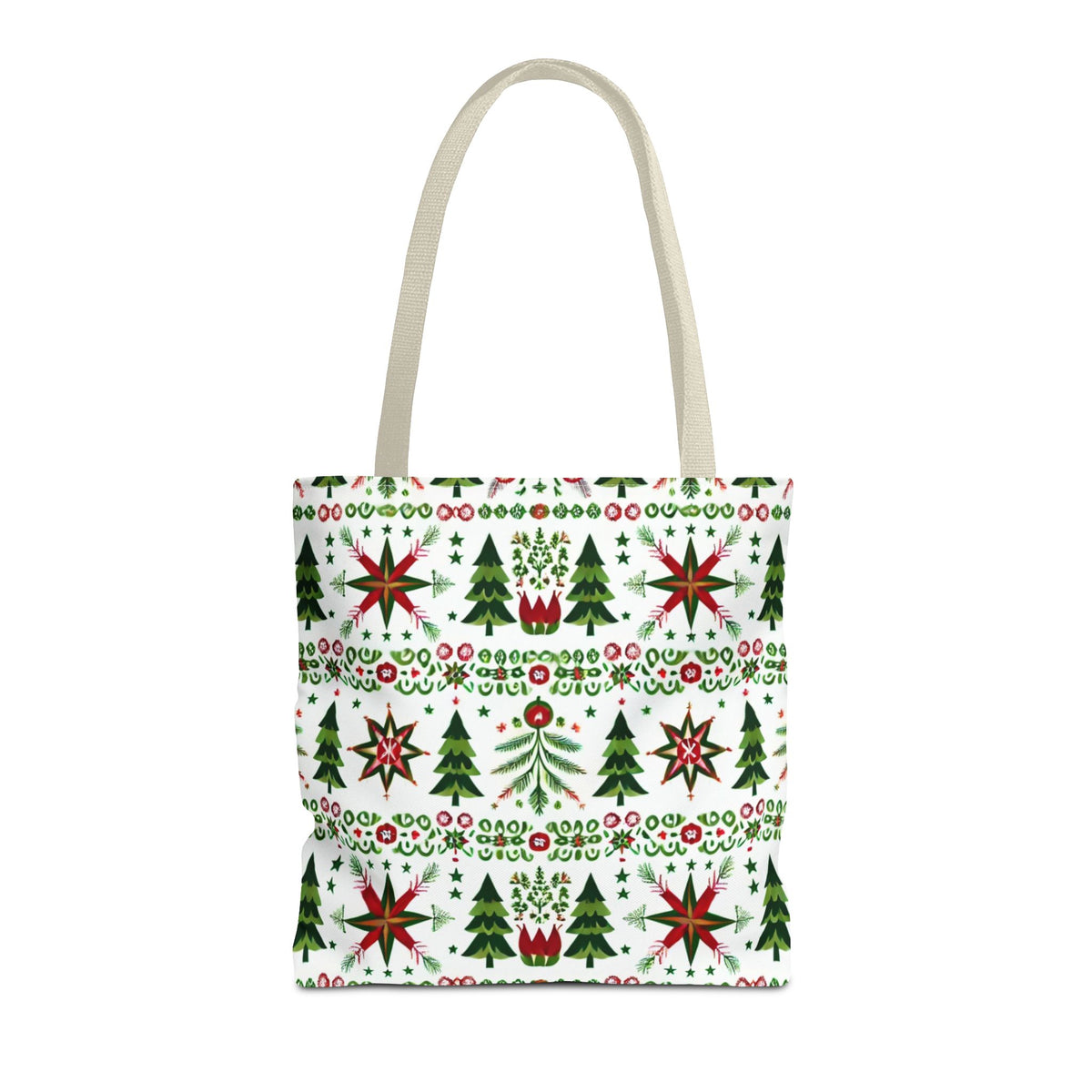 Polish Christmas Folk Art Pattern Stars Pines &amp; Florals Tote Bag