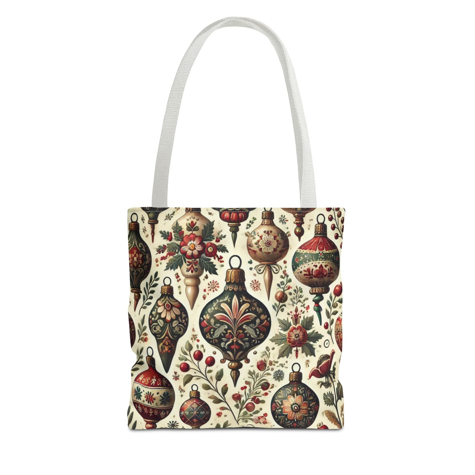 Vintage Christmas Bulbs Festive Holiday Tote Bag
