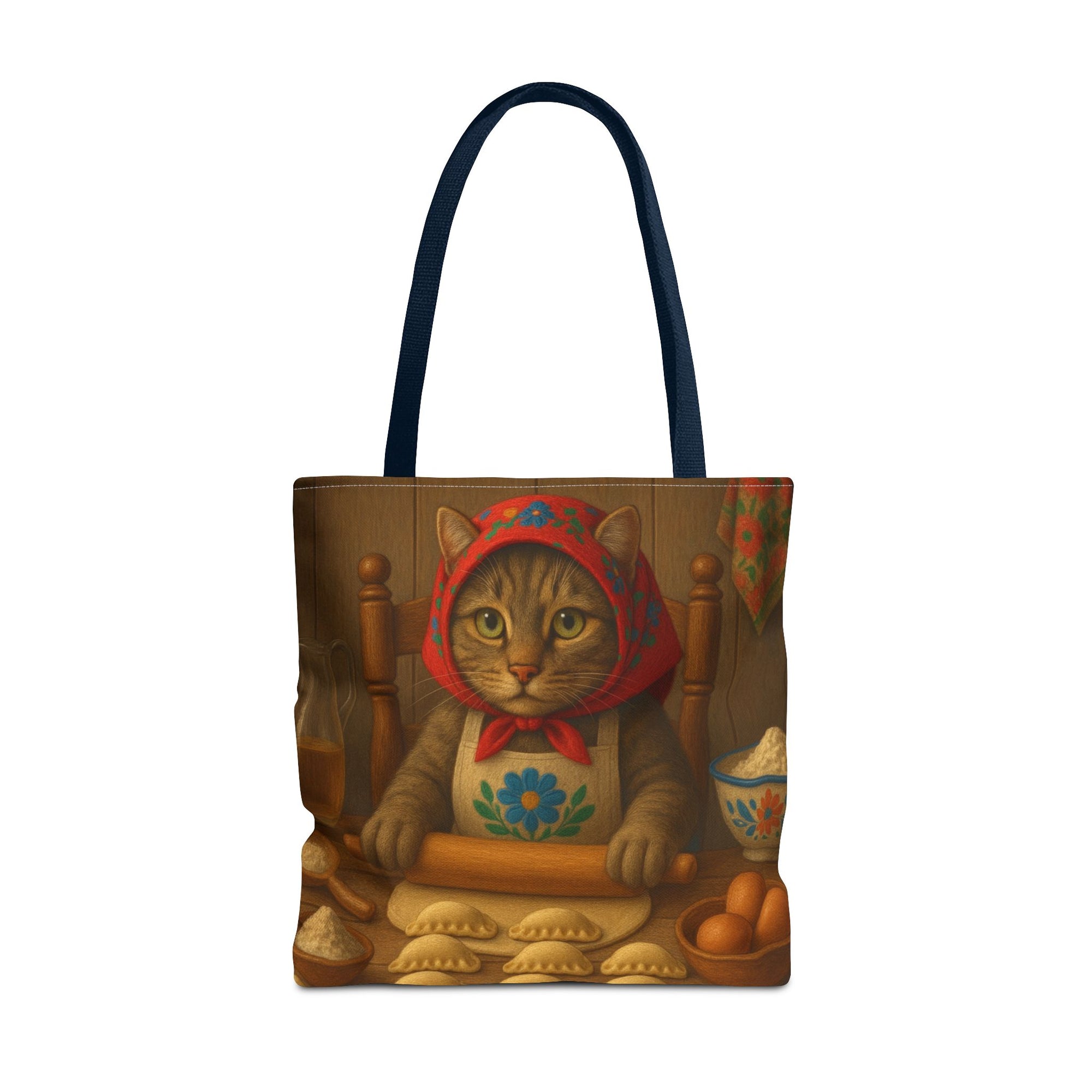 Slovak Babka Cat Making Pirohy Tote Bag