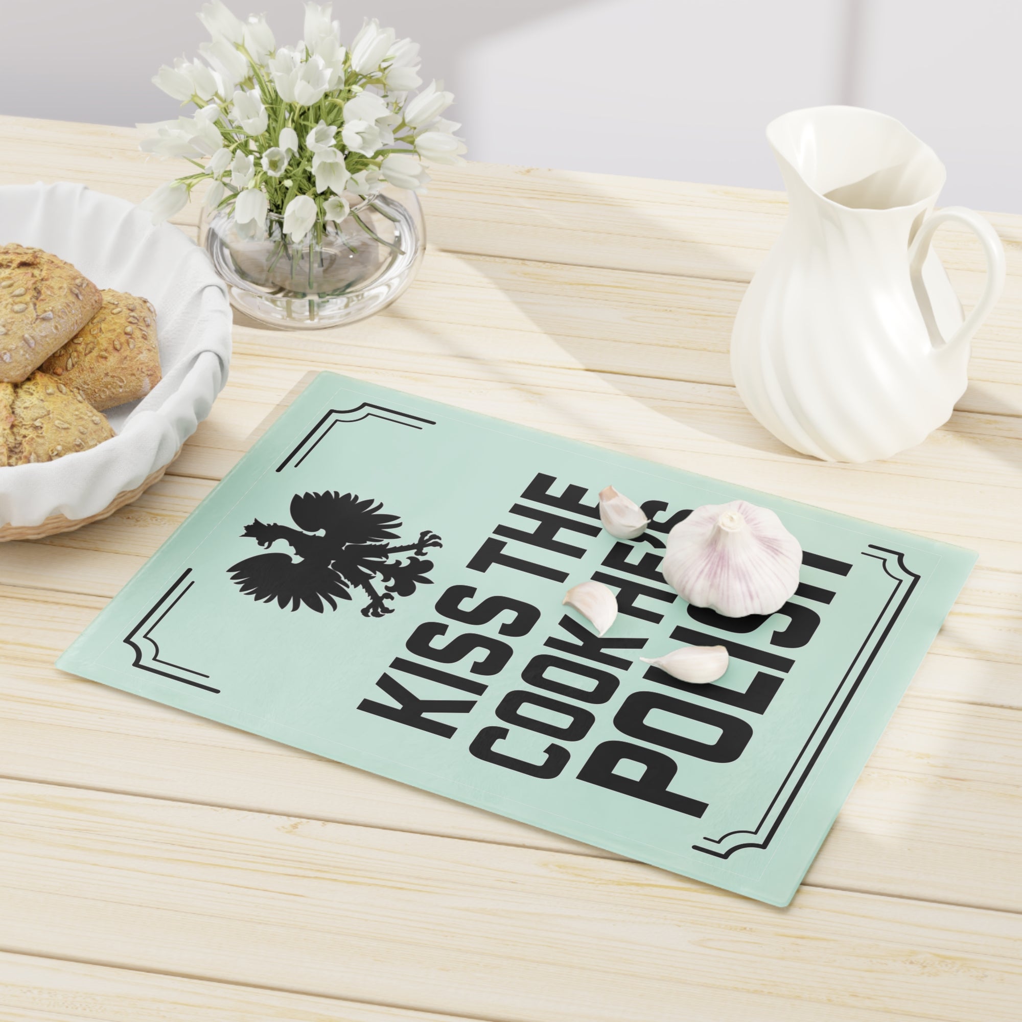 Kiss the Cook He's Polish Cutting Board