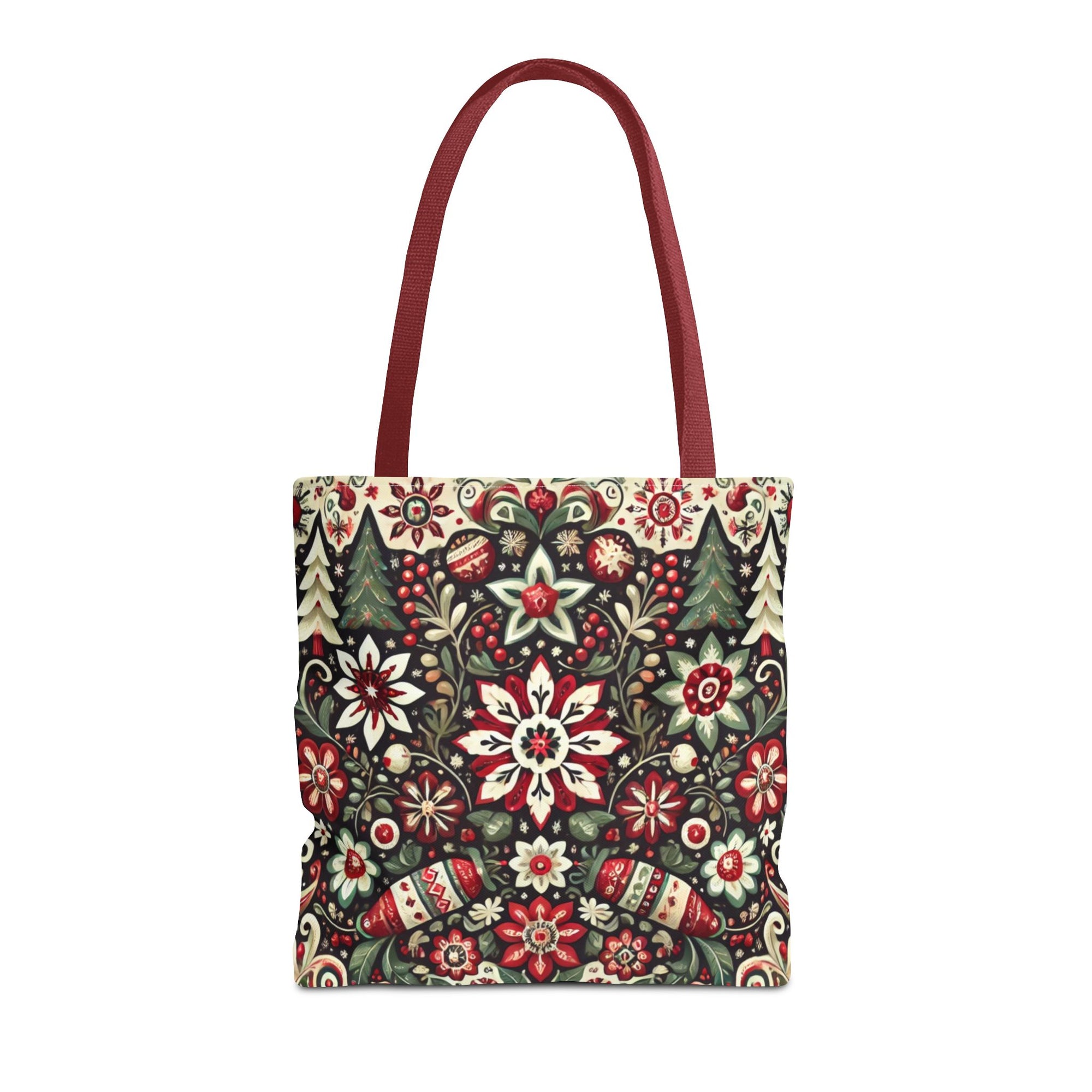 Antique Holiday Retro Christmas Folk Art Tote Bag